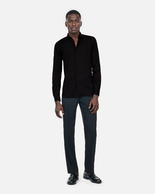 Black poplin shirt