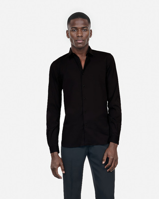 Black poplin shirt