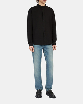 Black cotton and linen shirt