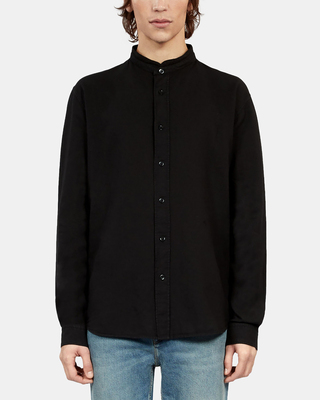 Black cotton and linen shirt