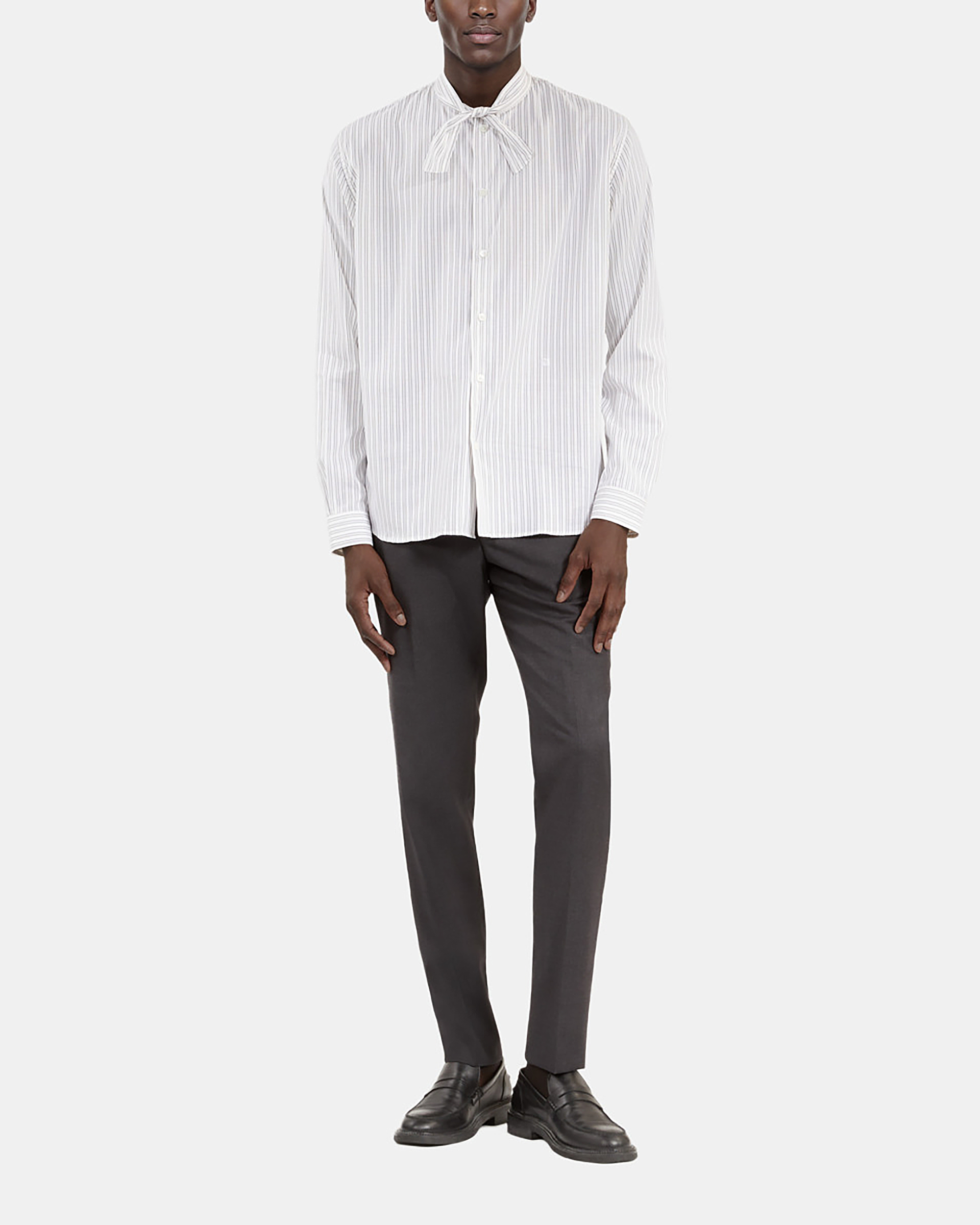 White pinstripe shirt