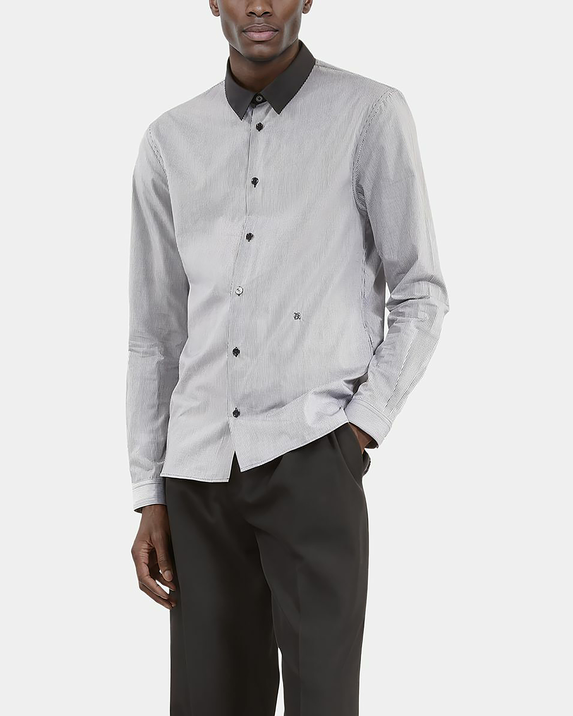 Black micro-checkered shirt