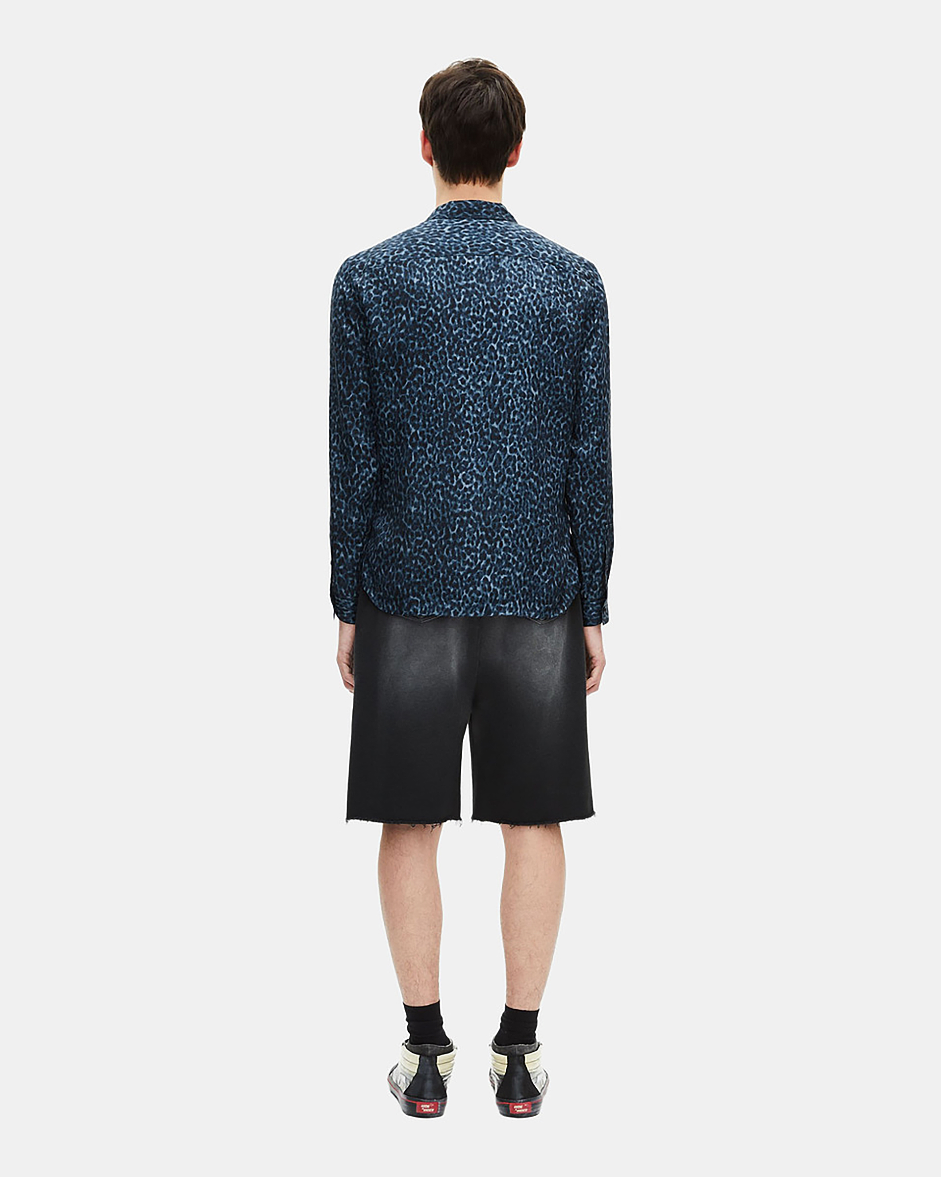 Leopard print silk blend shirt