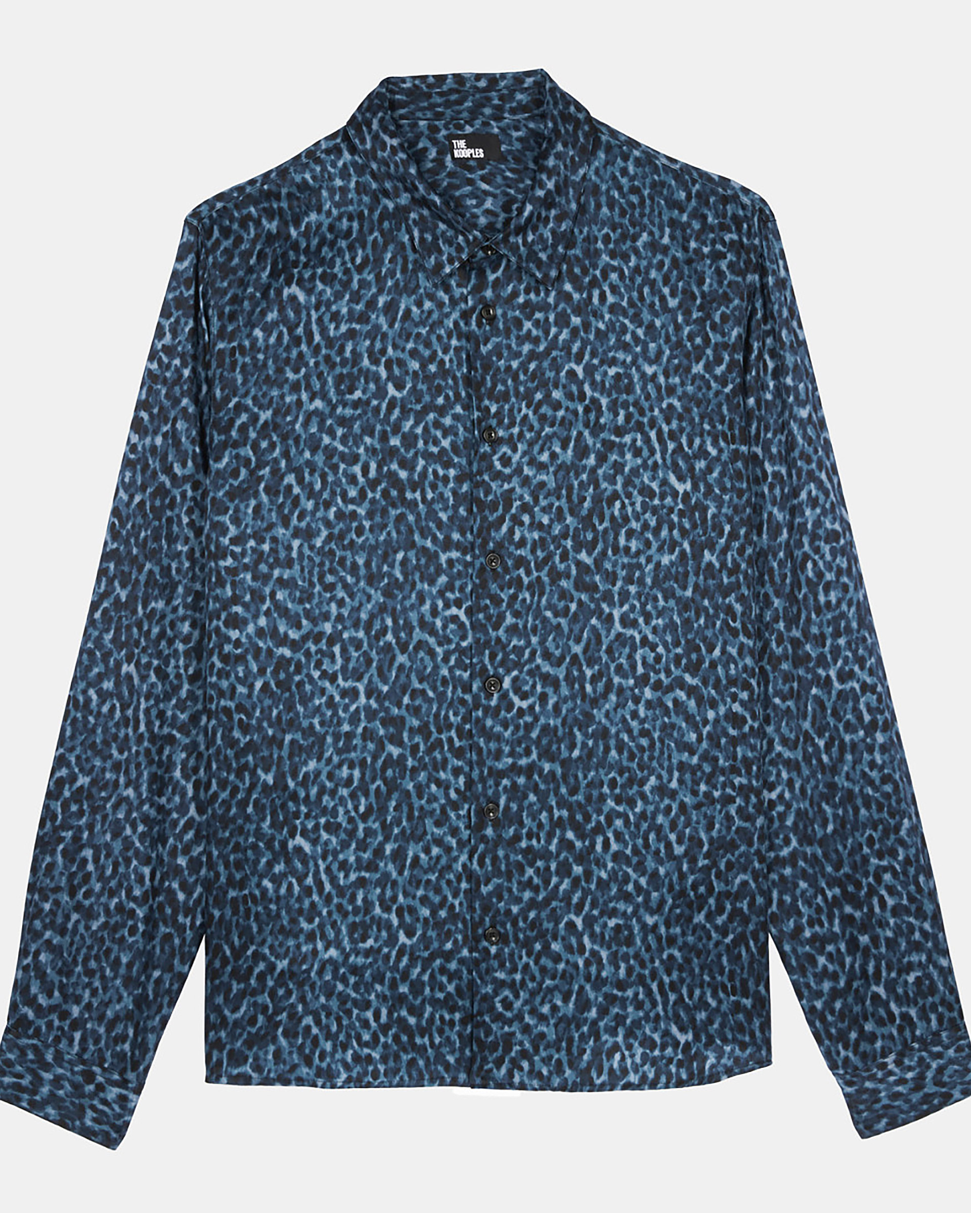 Leopard print silk blend shirt