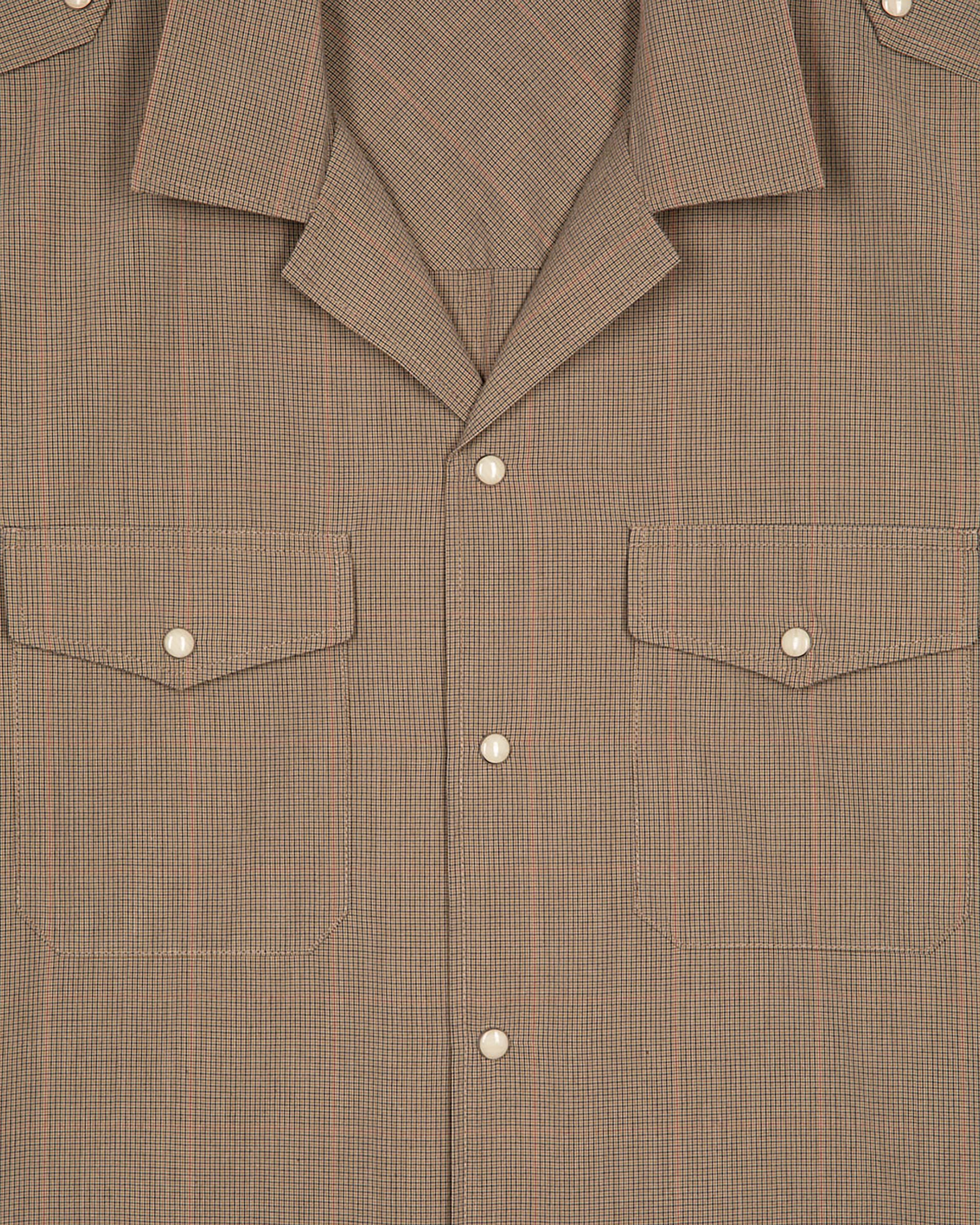 Beige micro check shirt