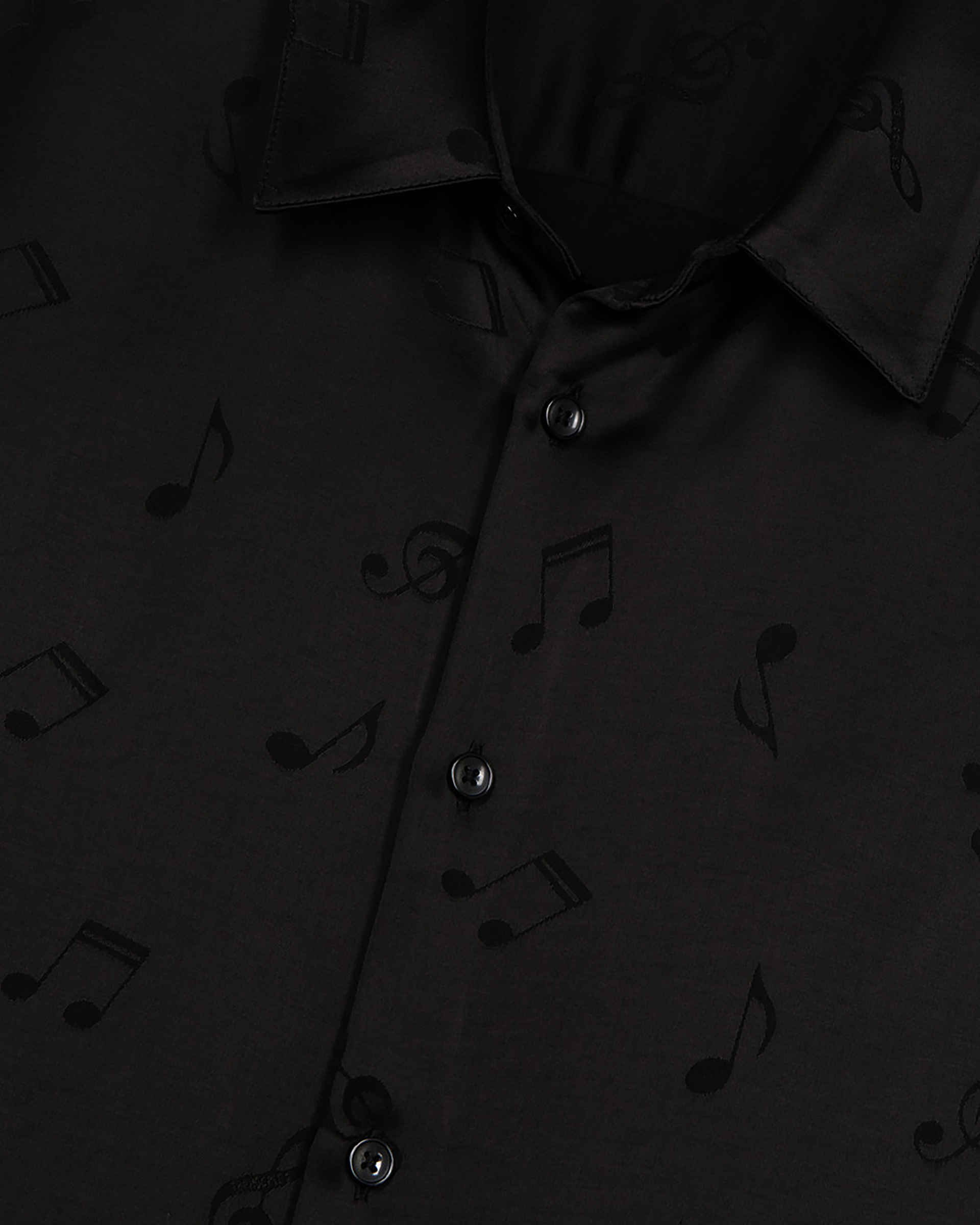 Black music print jacquard shirt