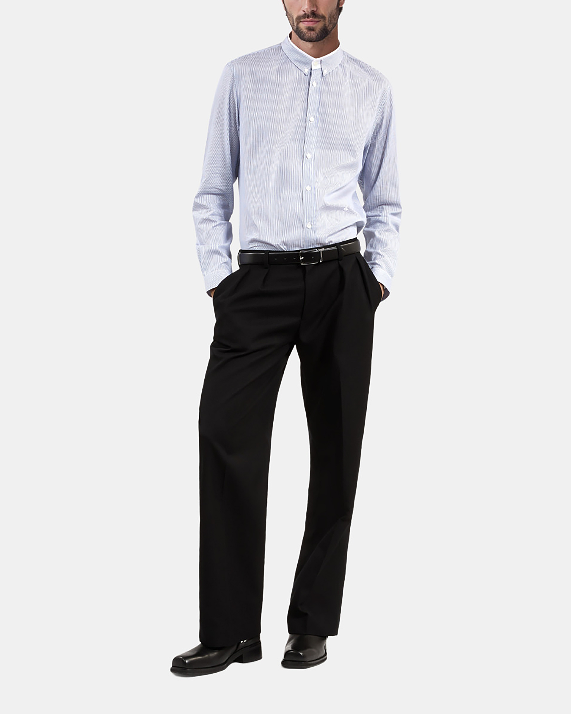 Blue striped formal shirt