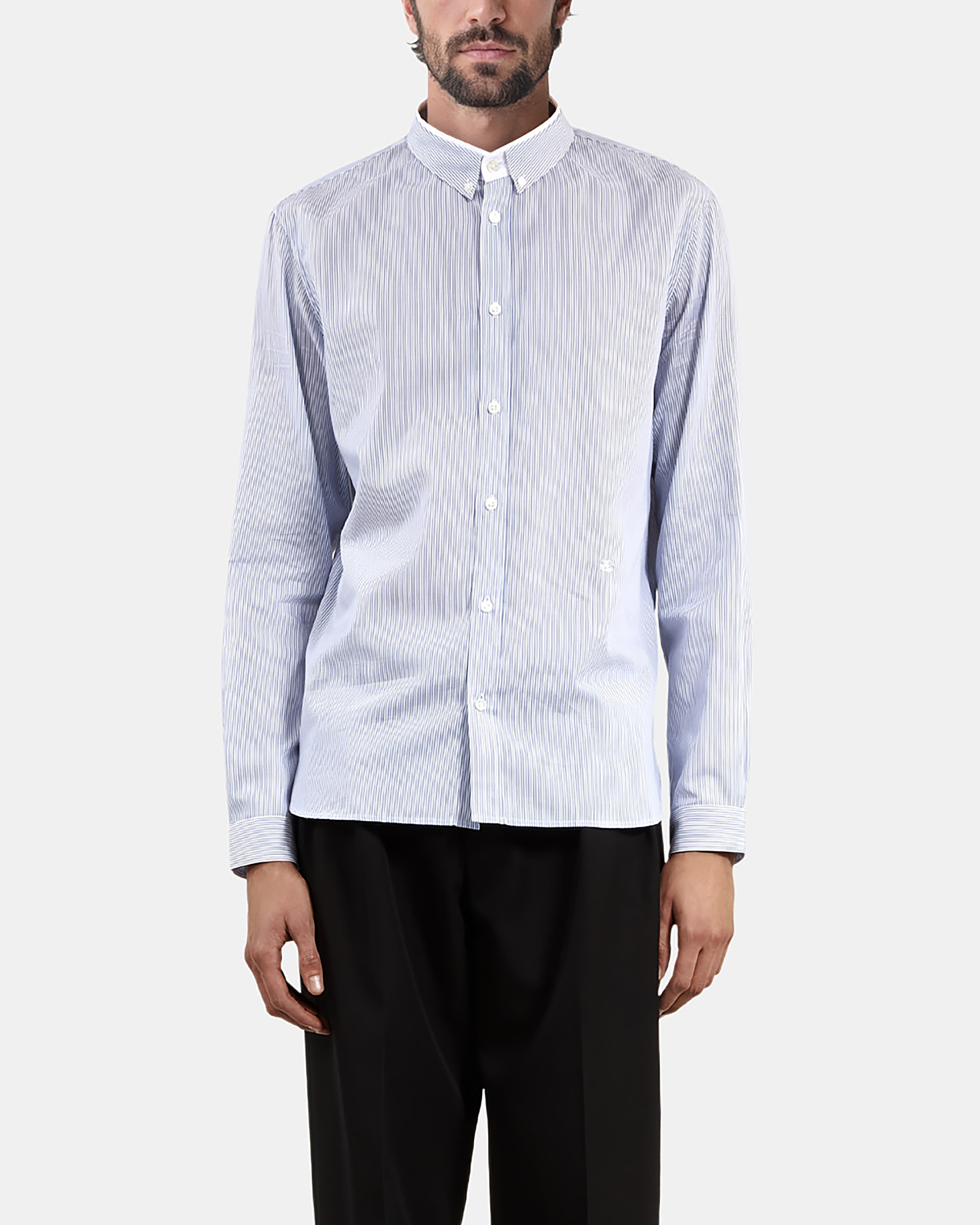 Blue striped formal shirt