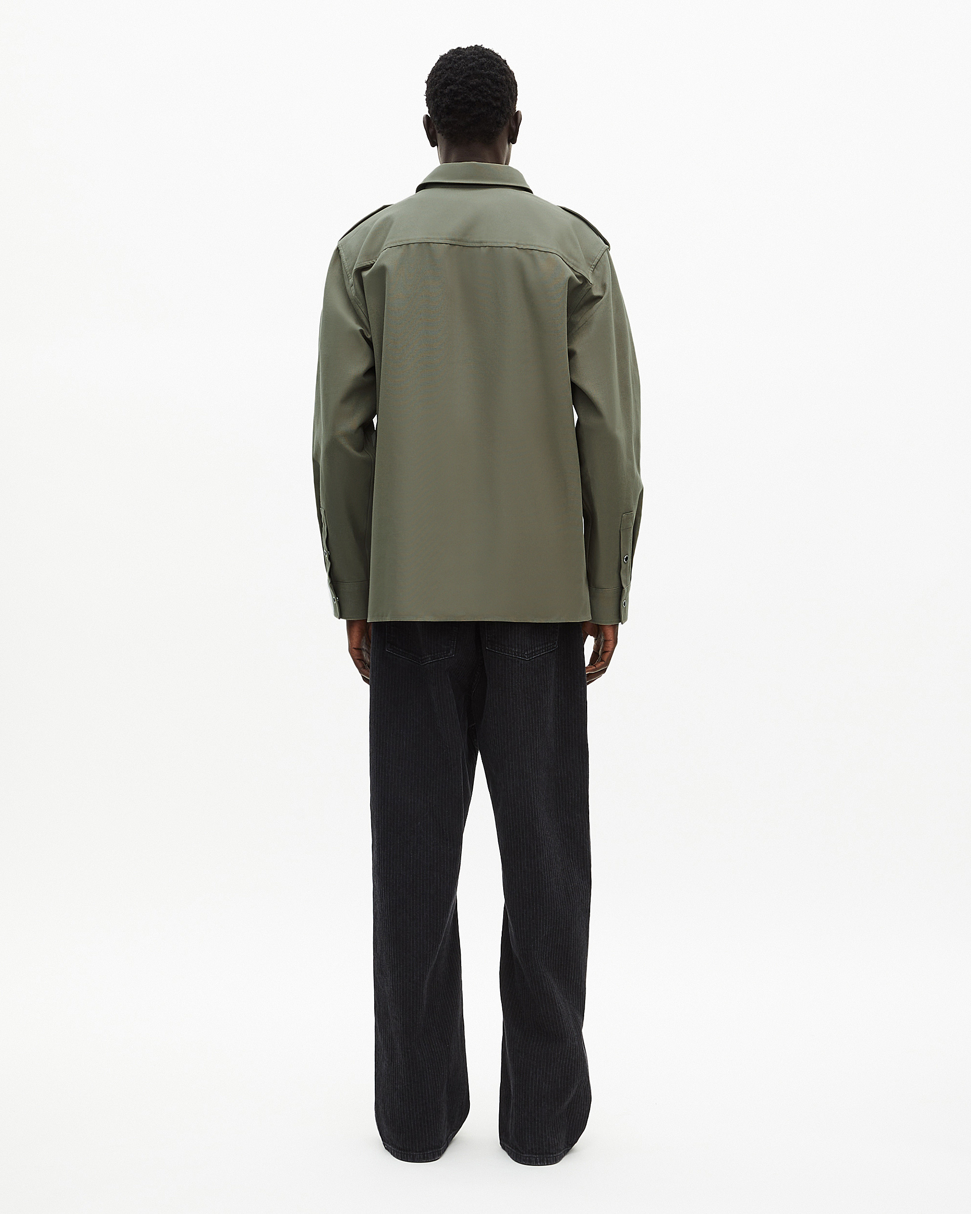 Khaki officer-style shirt