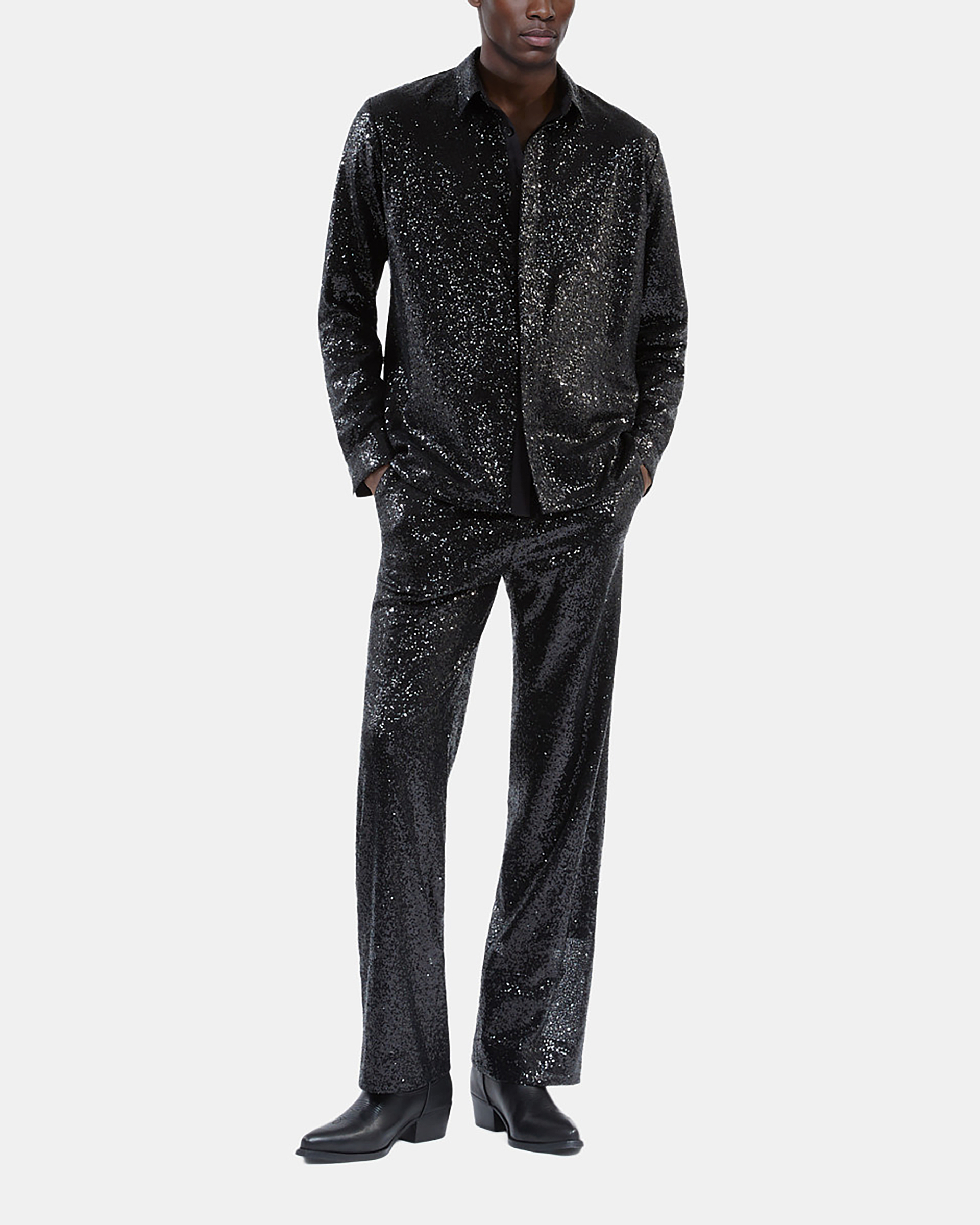 Black sequined shirt