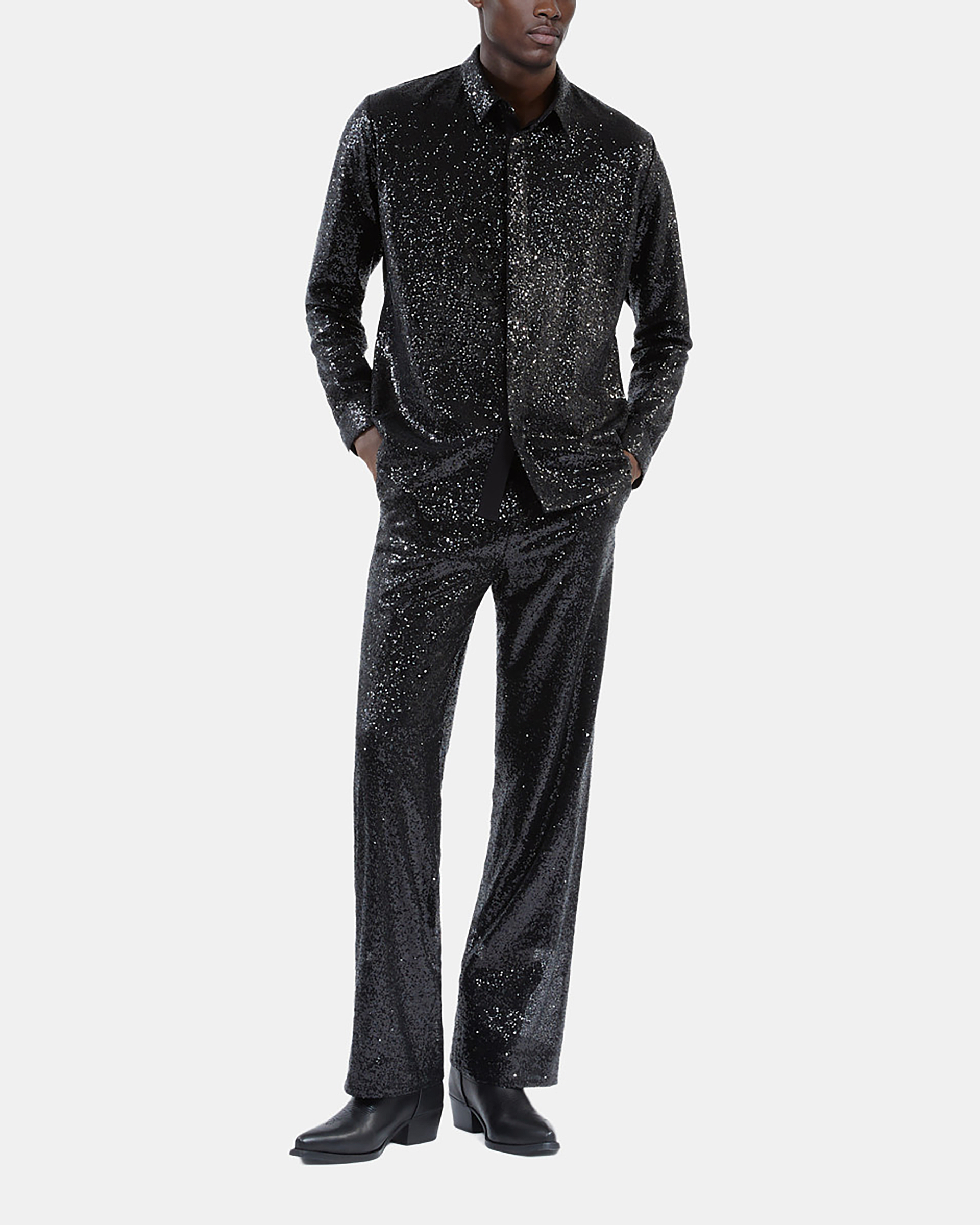 Black sequined shirt