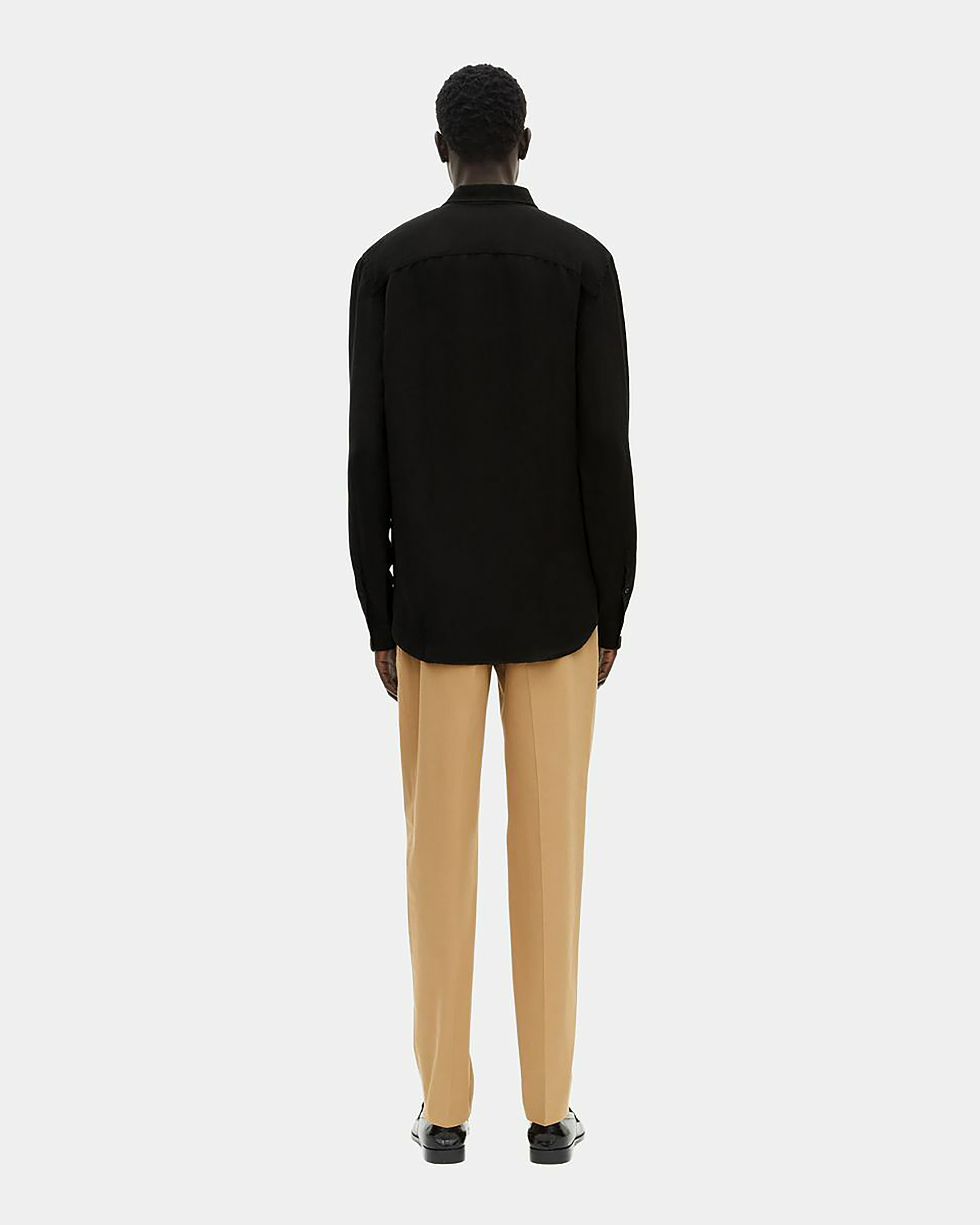 Black linen mix shirt