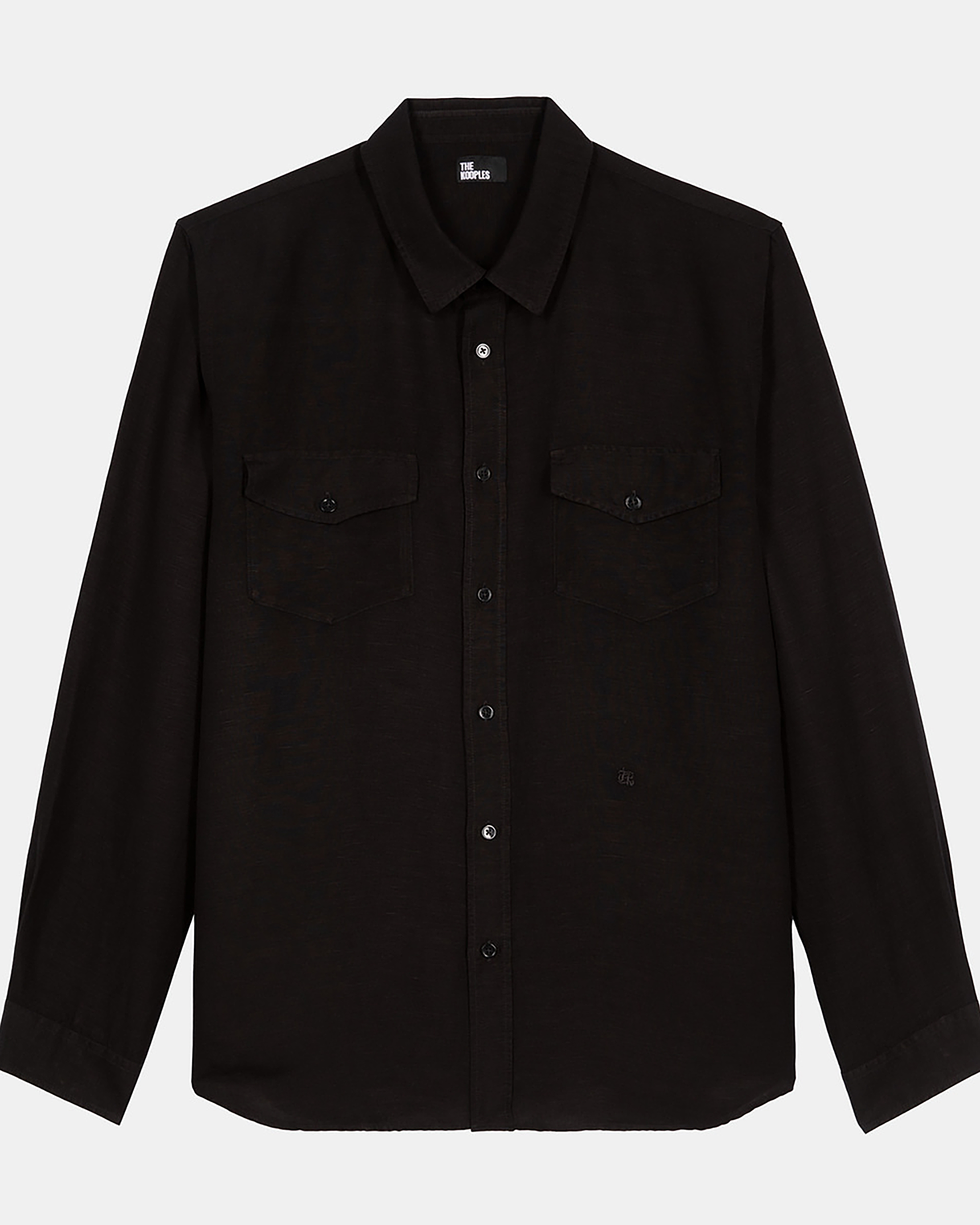 Black linen mix shirt