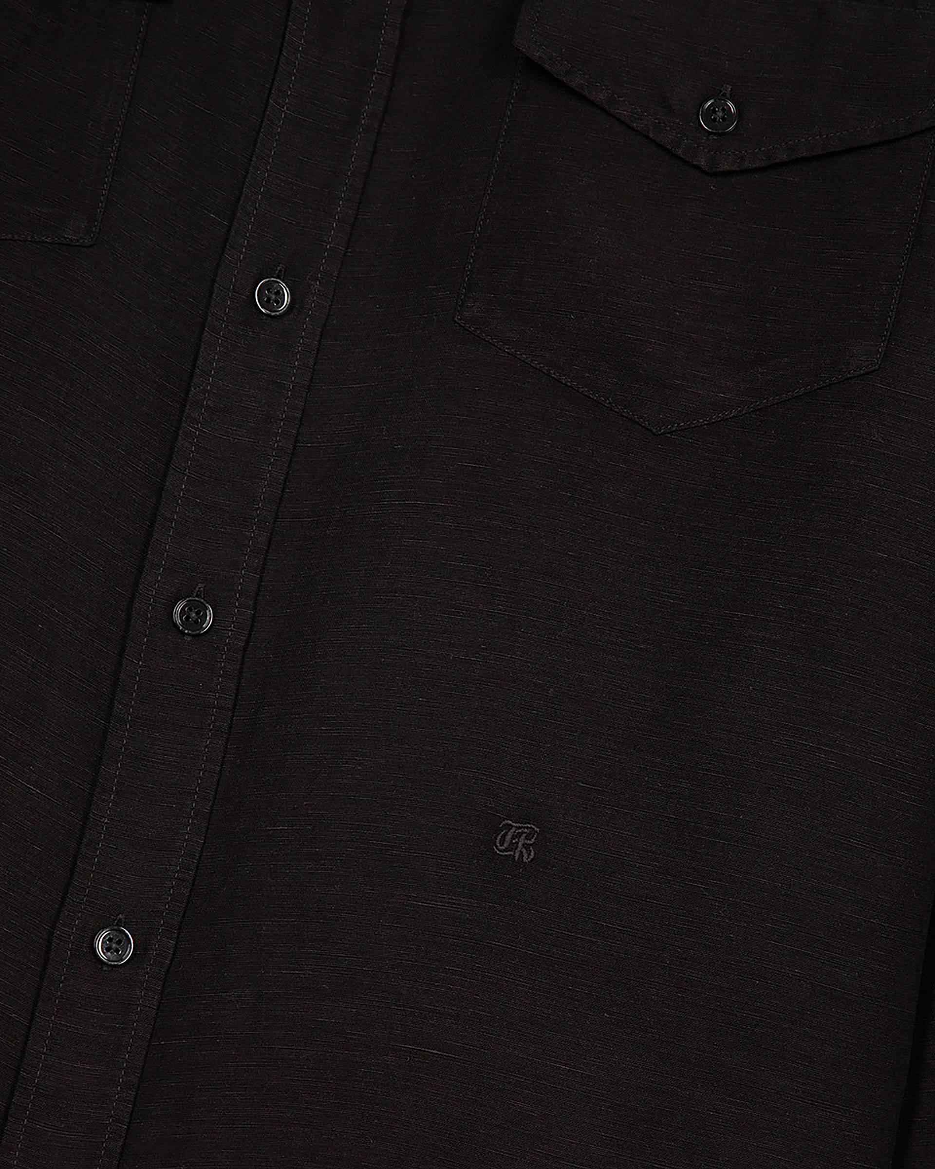 Black linen mix shirt