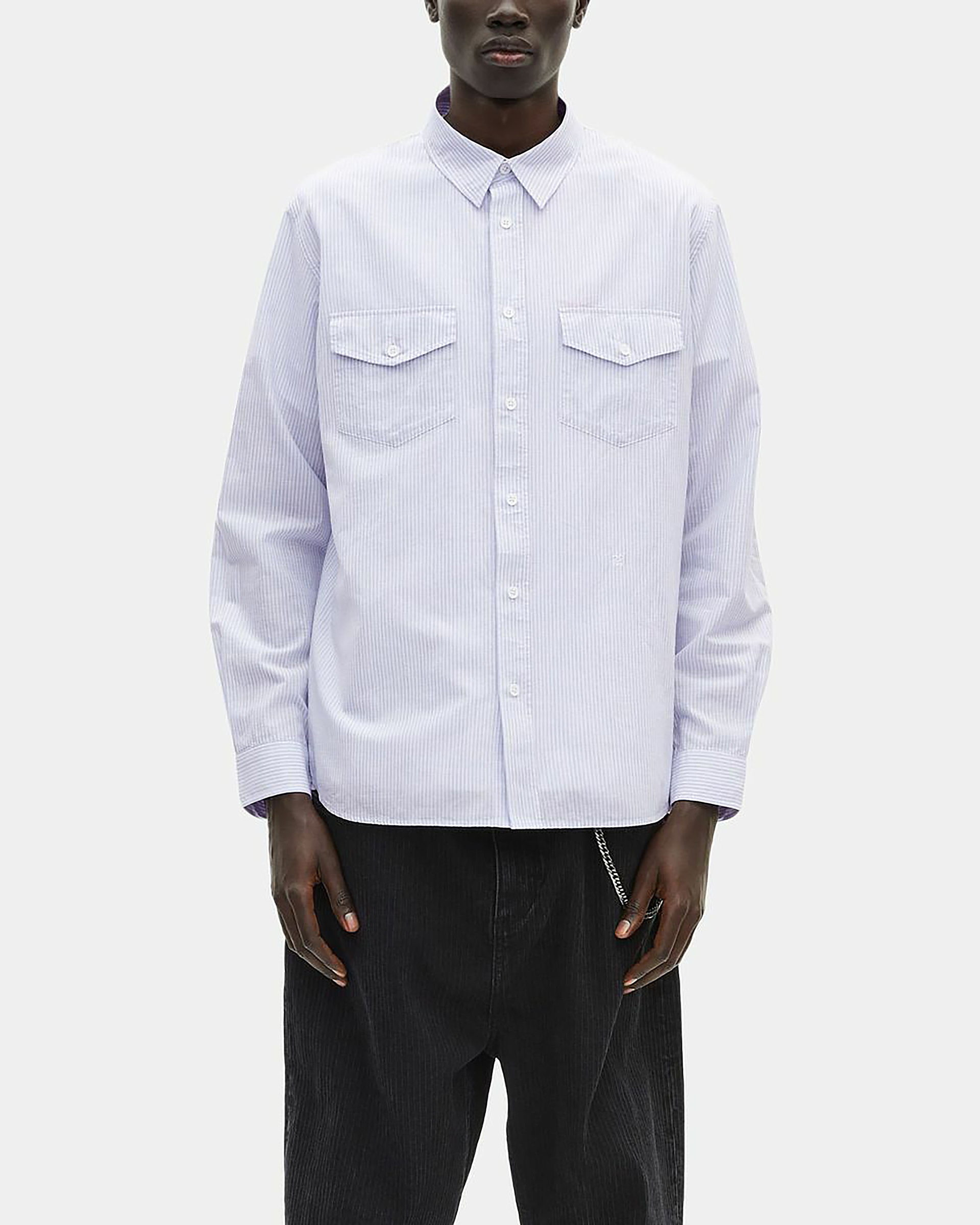 Blue striped shirt