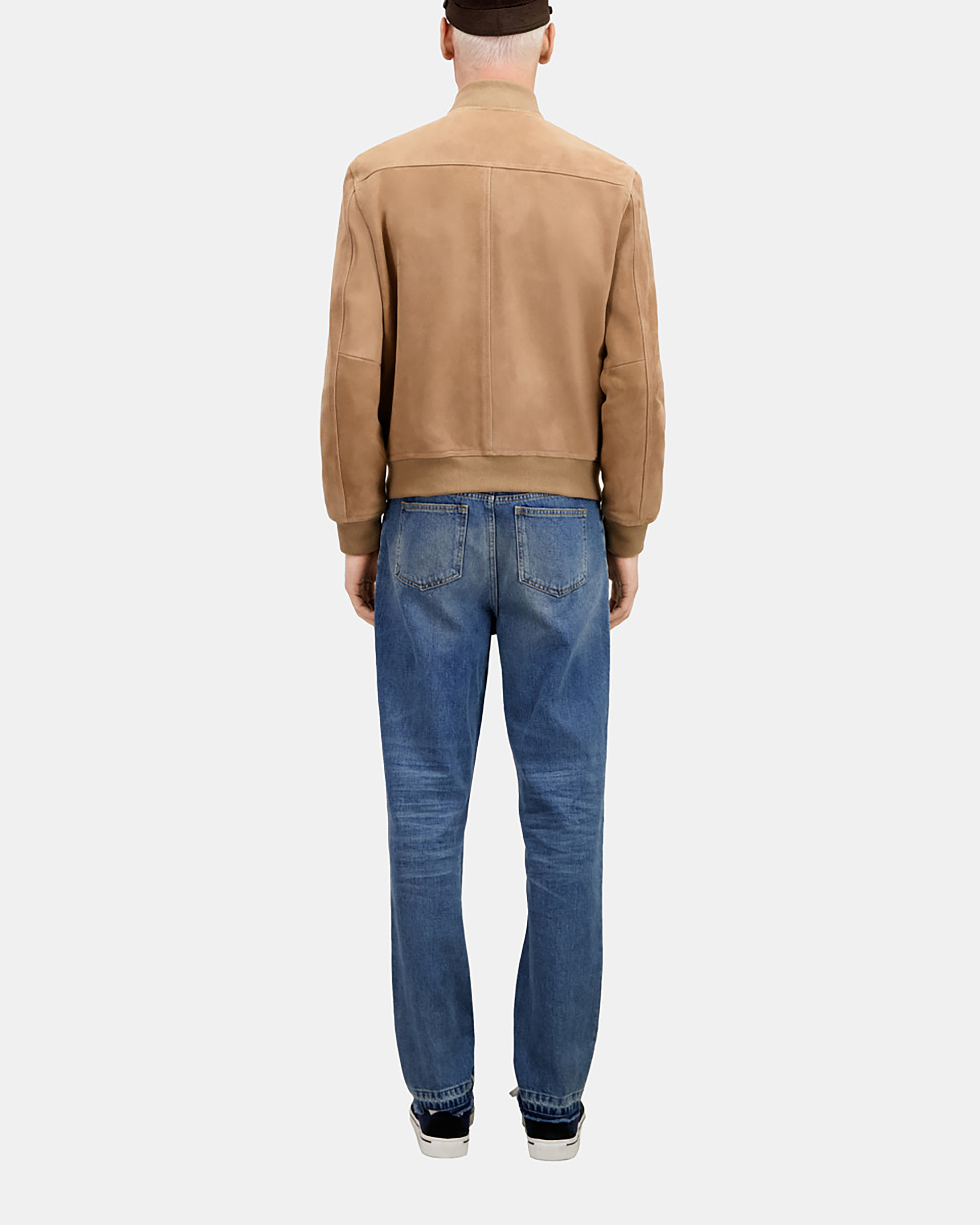 Beige suede leather jacket