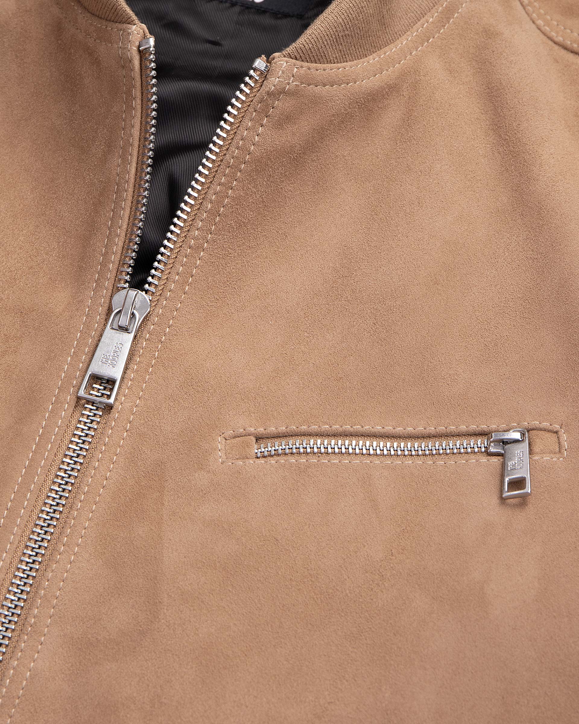 Beige suede leather jacket