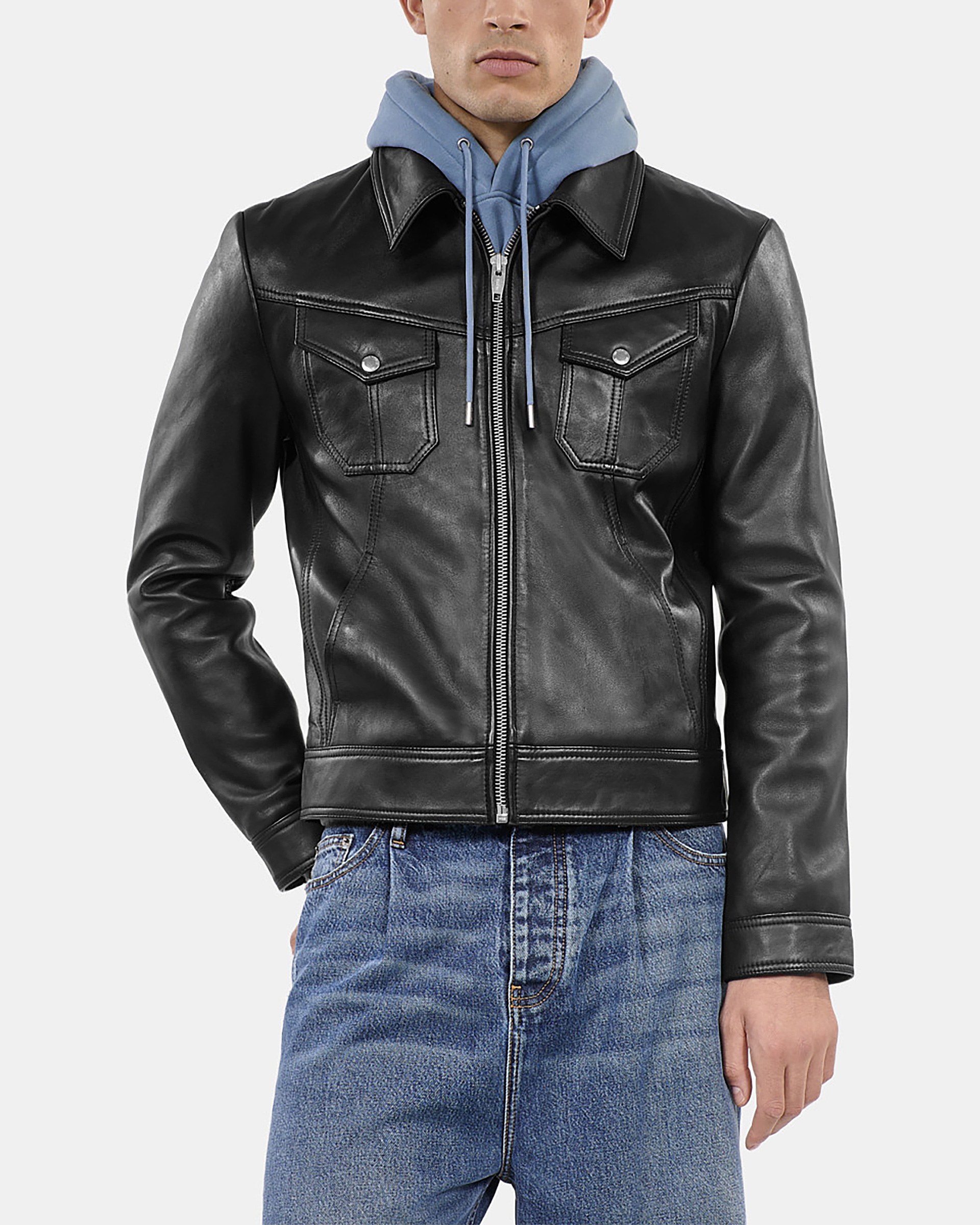 Black leather jacket