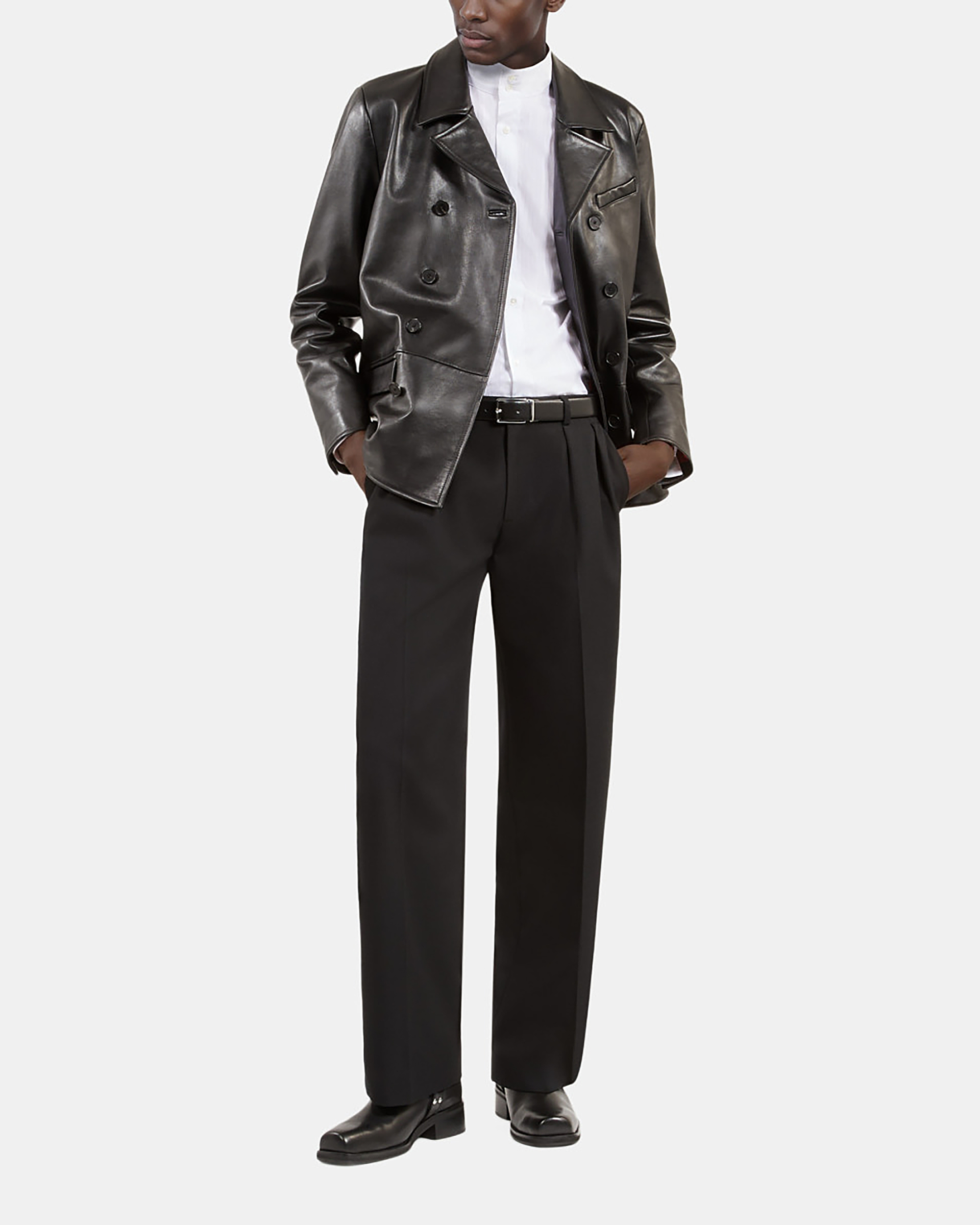 Black leather jacket
