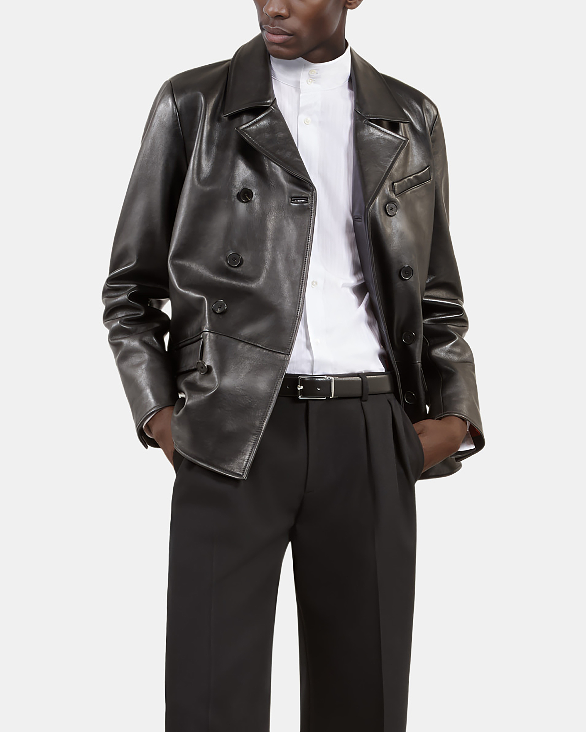 Black leather jacket