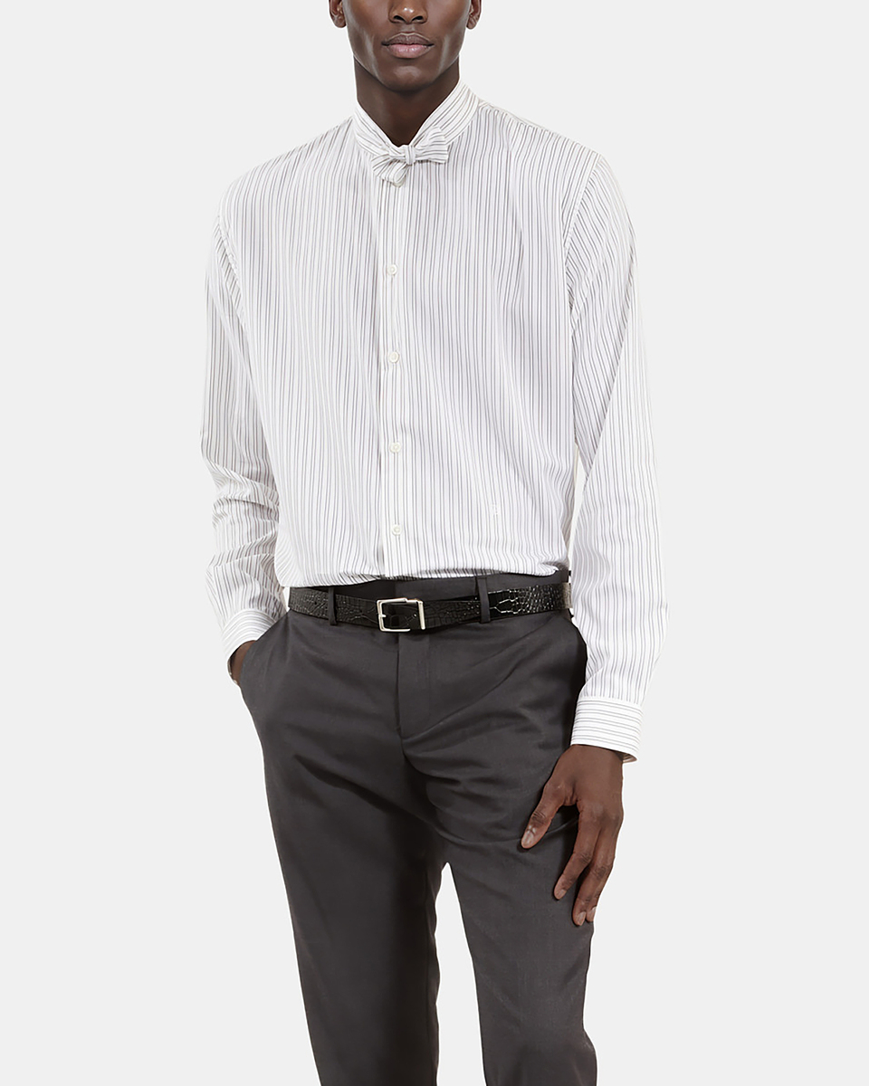 White pinstripe shirt