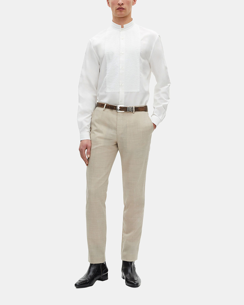 White formal shirt with officer collar
