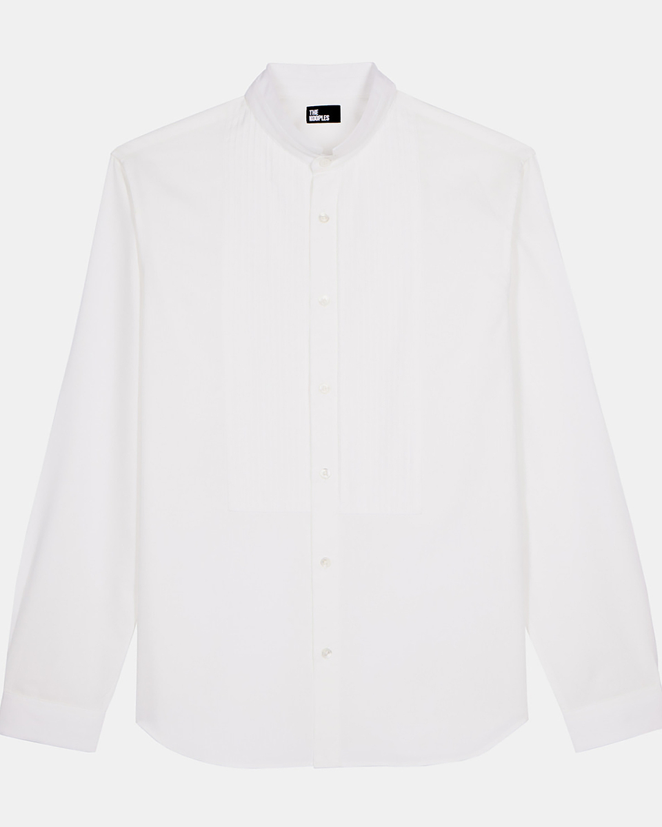 White formal shirt with officer collar