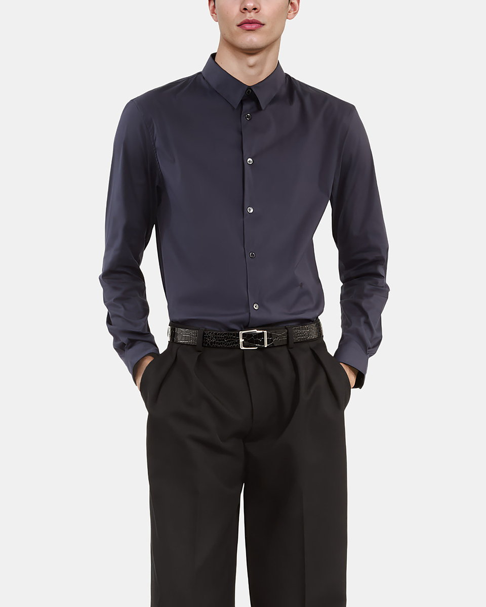 Navy blue poplin shirt