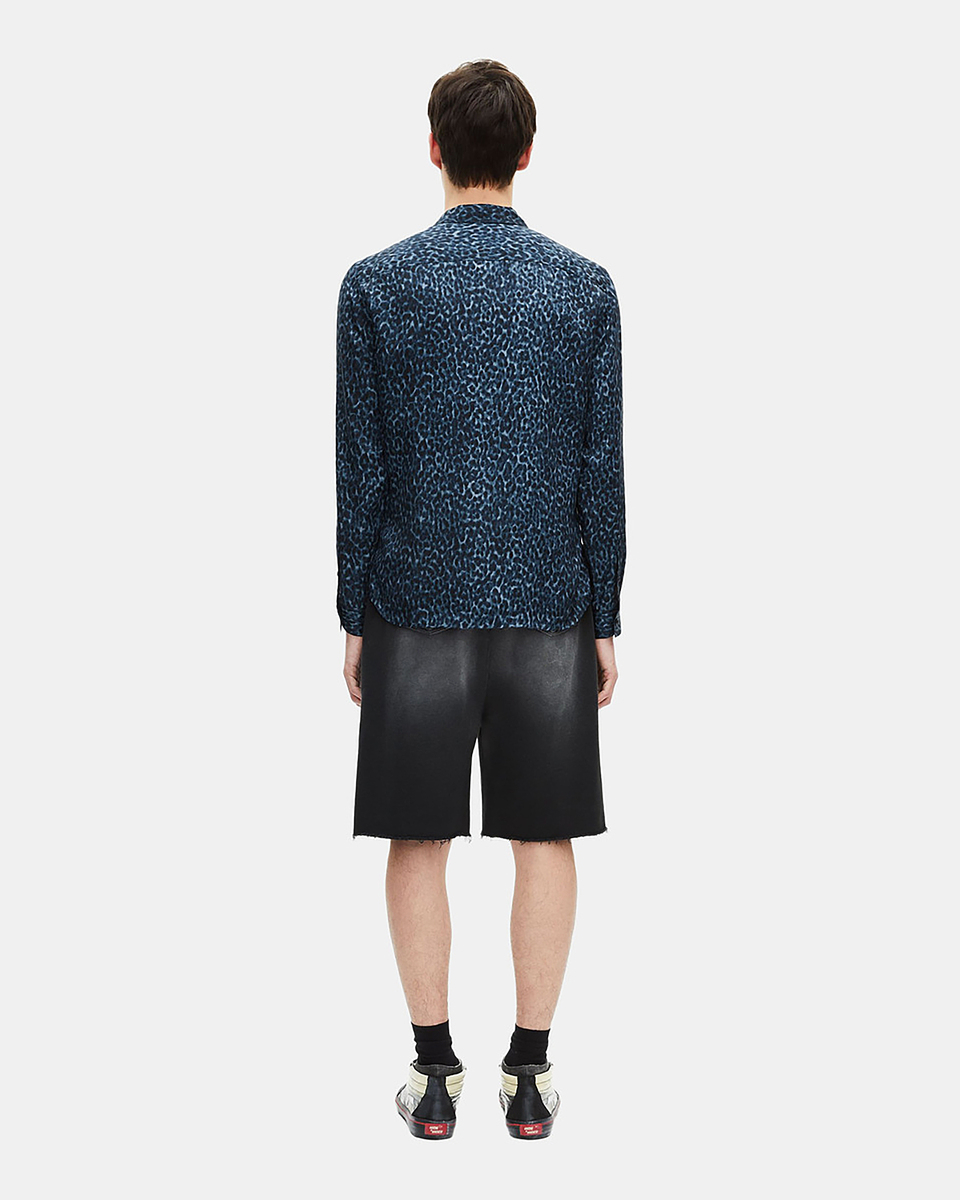 Leopard print silk blend shirt