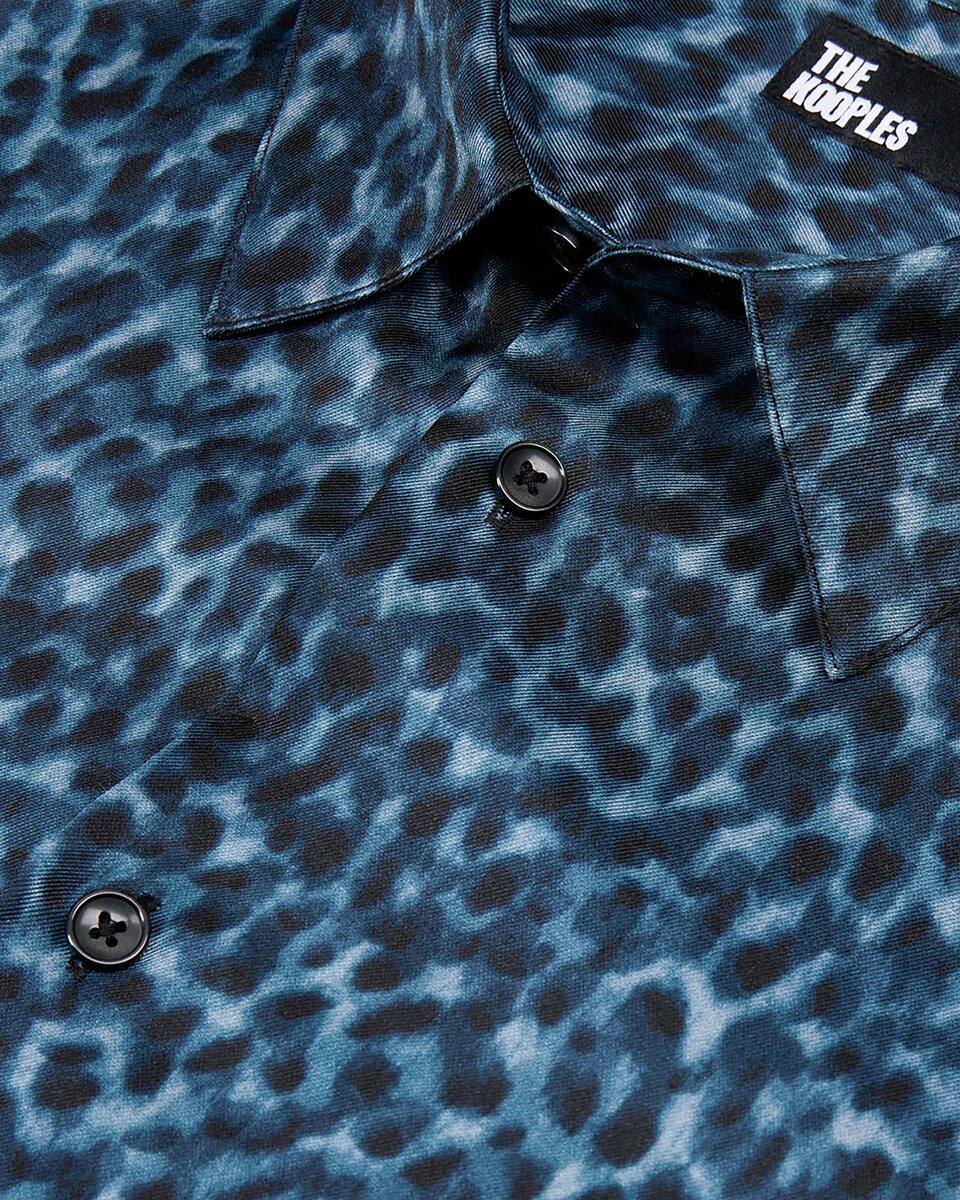 Leopard print silk blend shirt