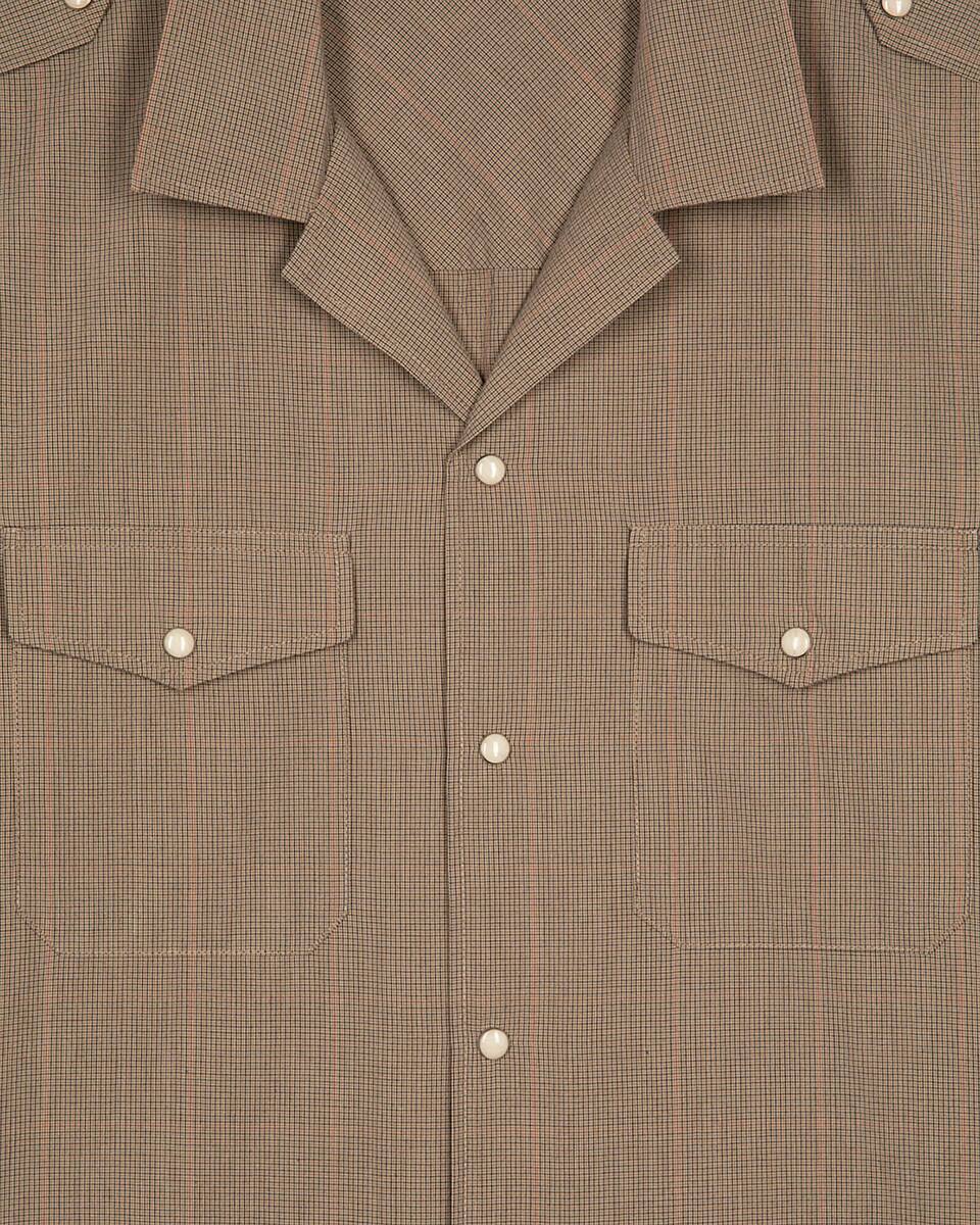 Beige micro check shirt