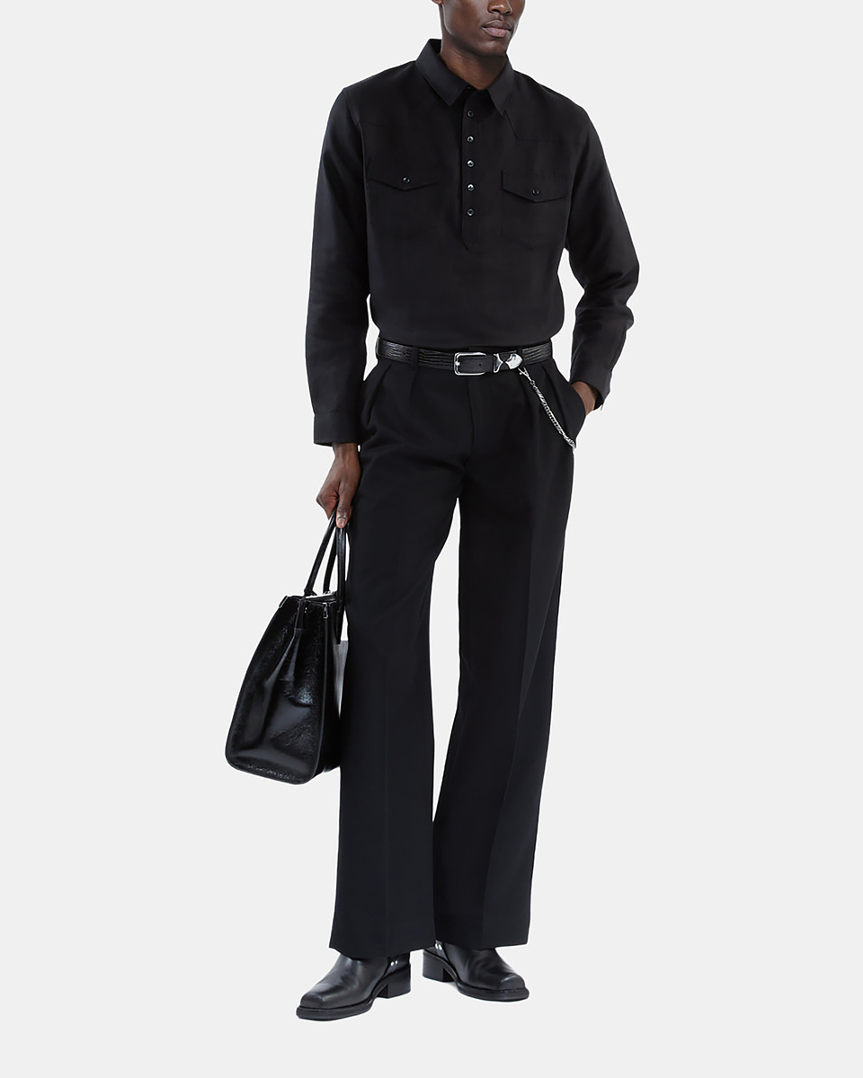 Black polo shirt
