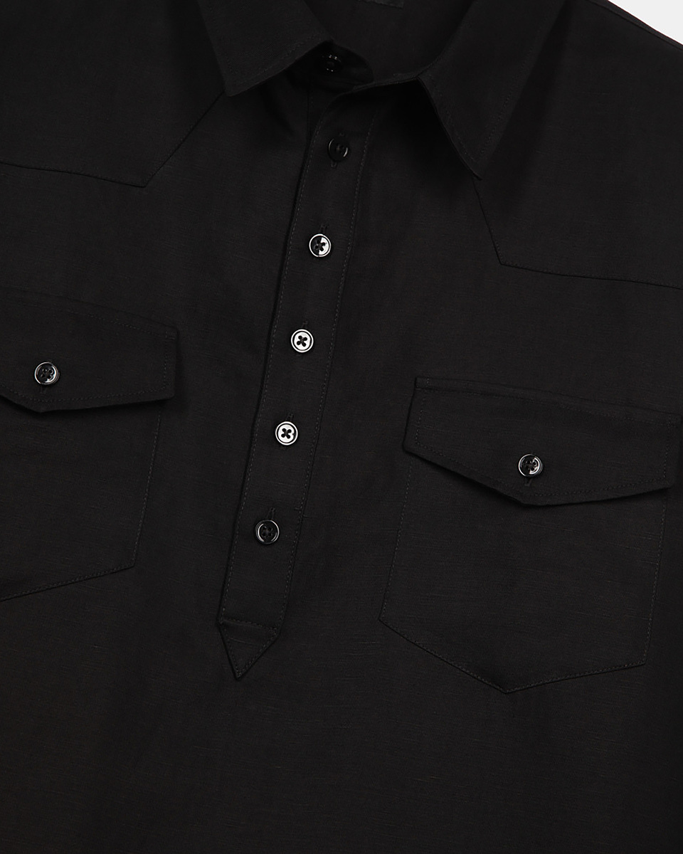 Black polo shirt