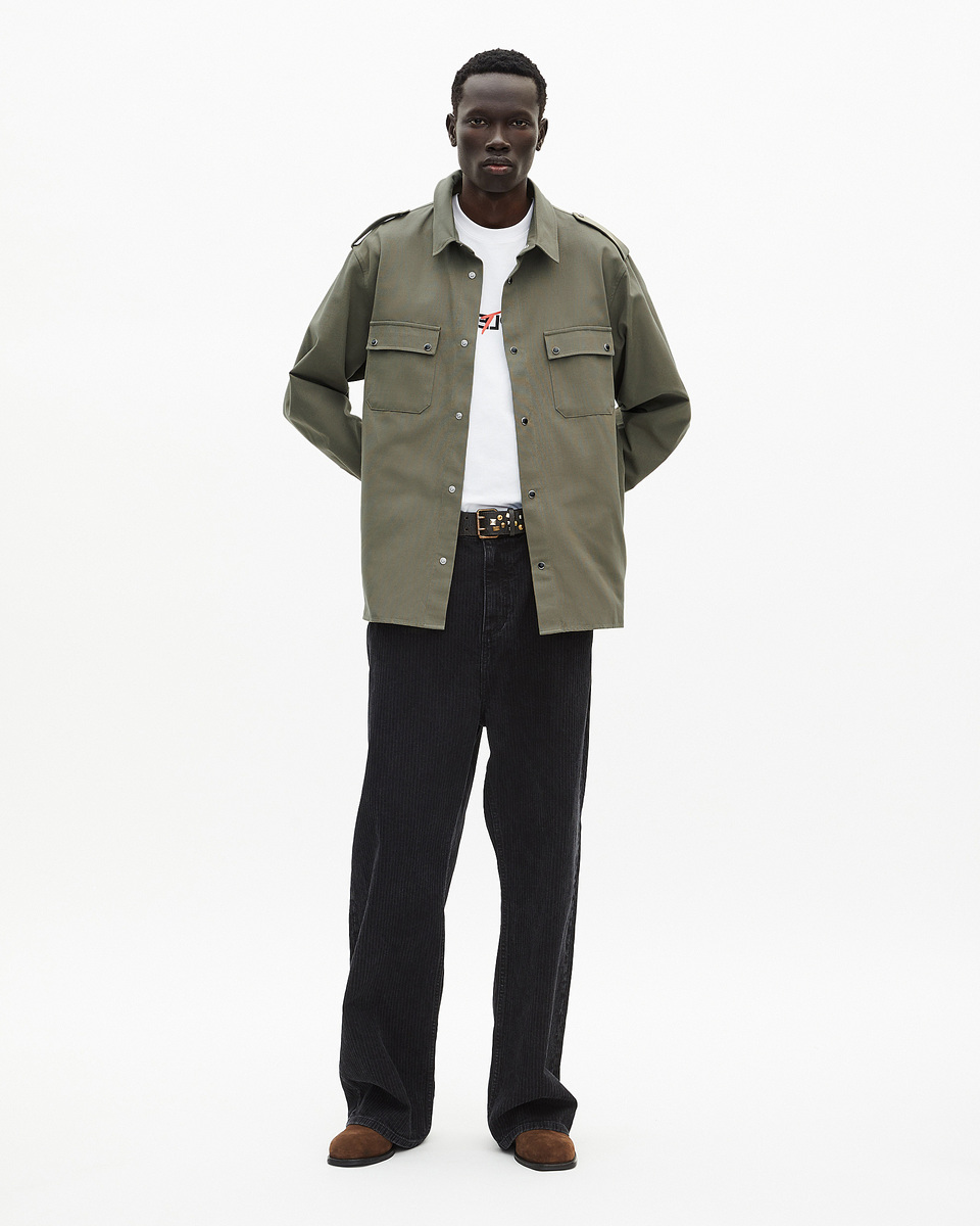 Khaki officer-style shirt
