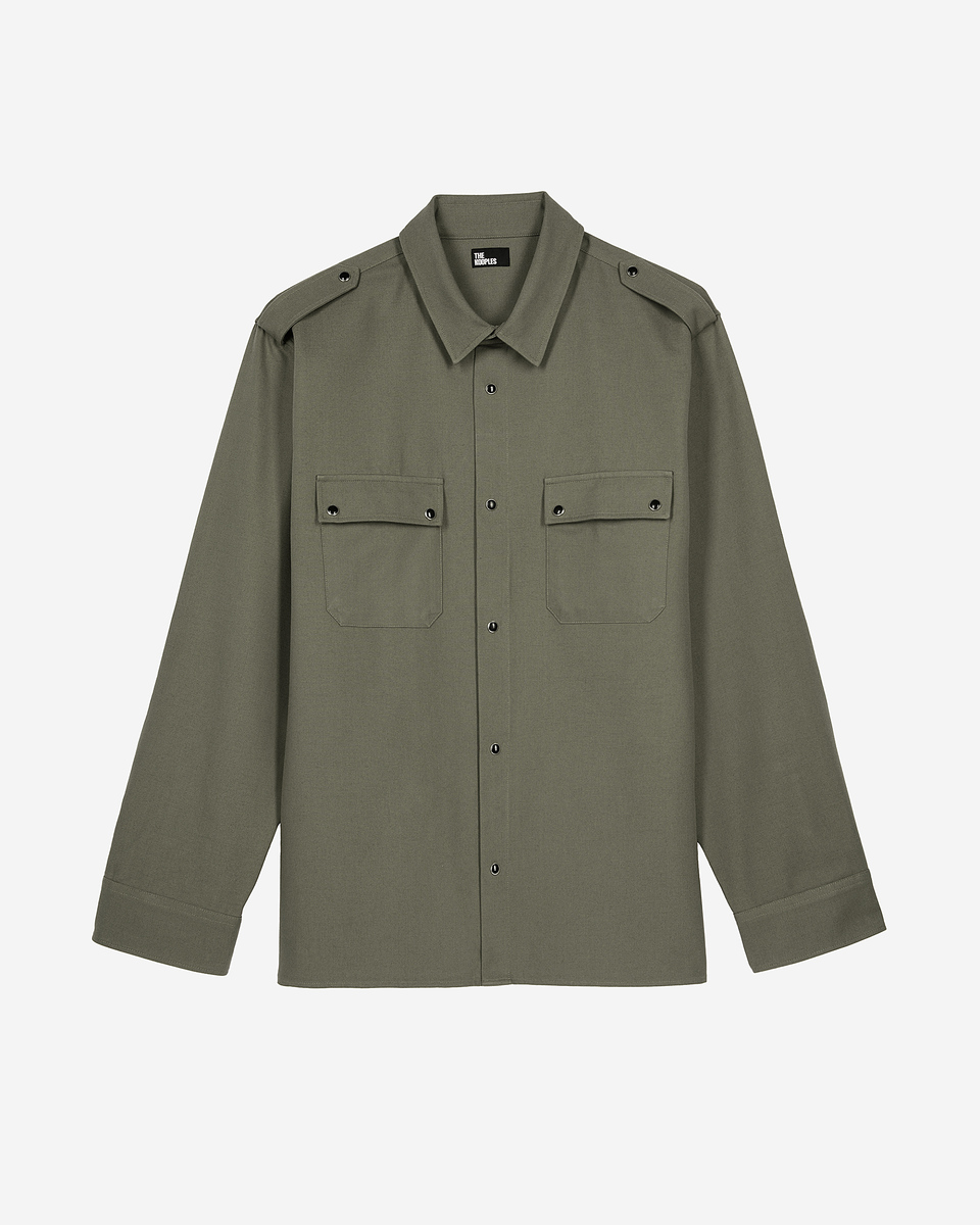 Khaki officer-style shirt