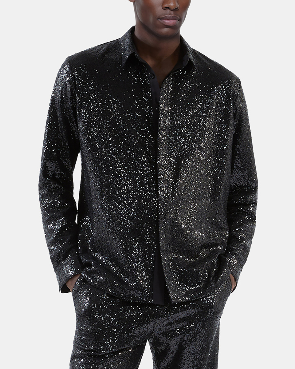 Black sequined shirt