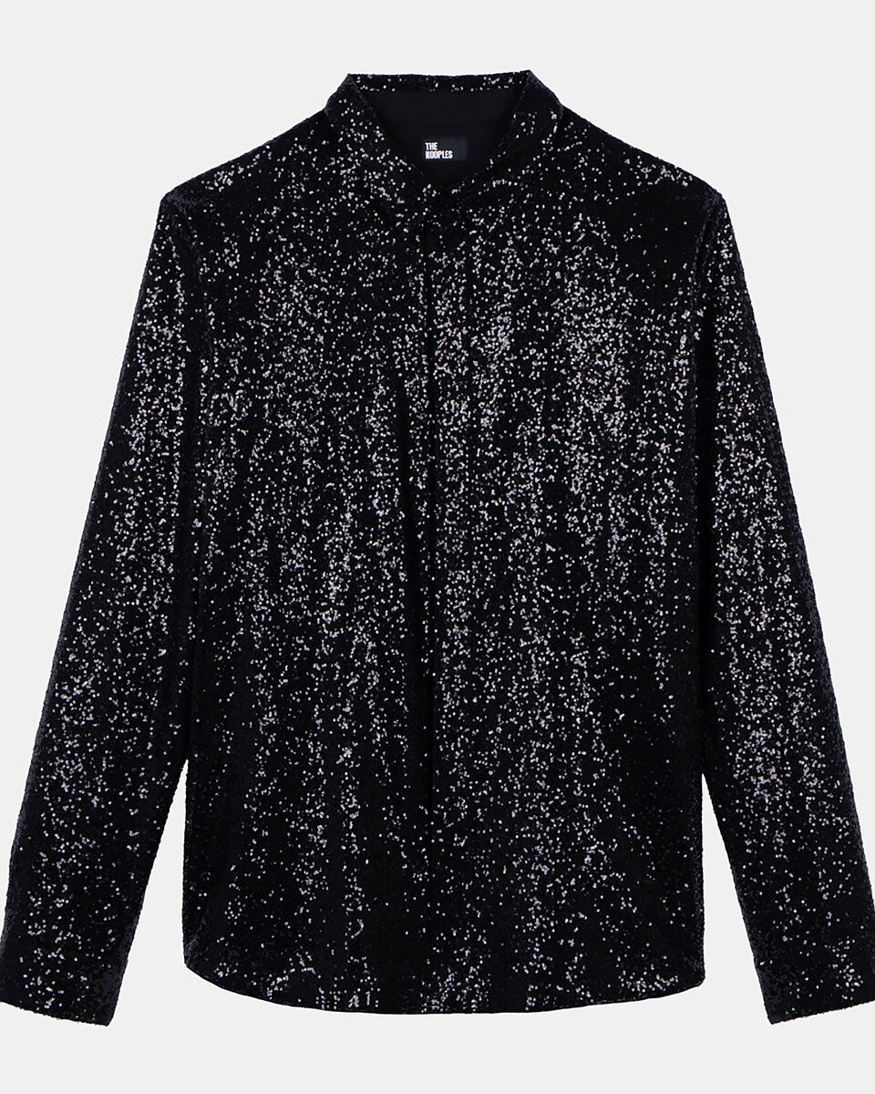 Black sequined shirt