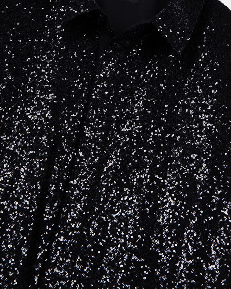 Black sequined shirt