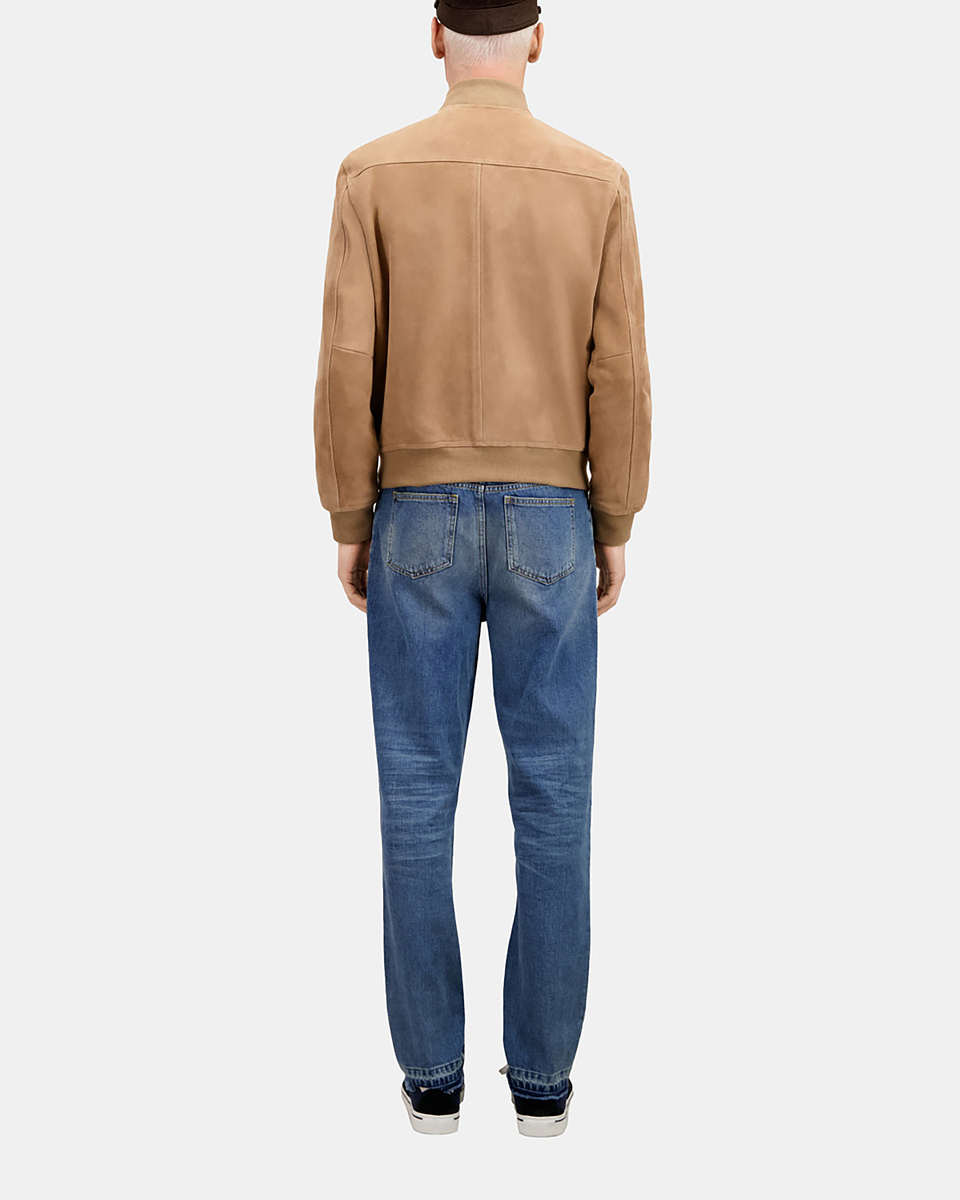Beige suede leather jacket