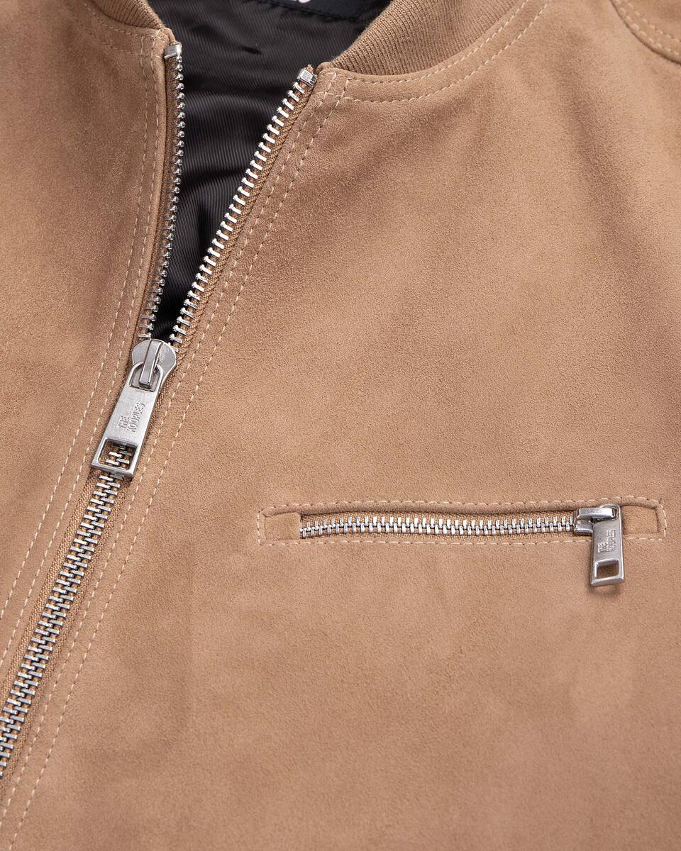Beige suede leather jacket