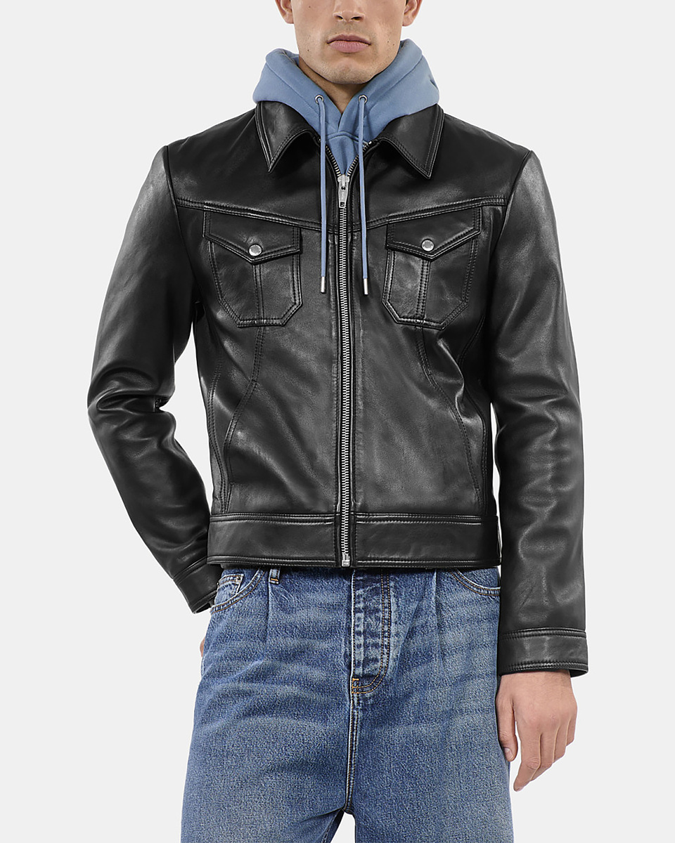 Black leather jacket