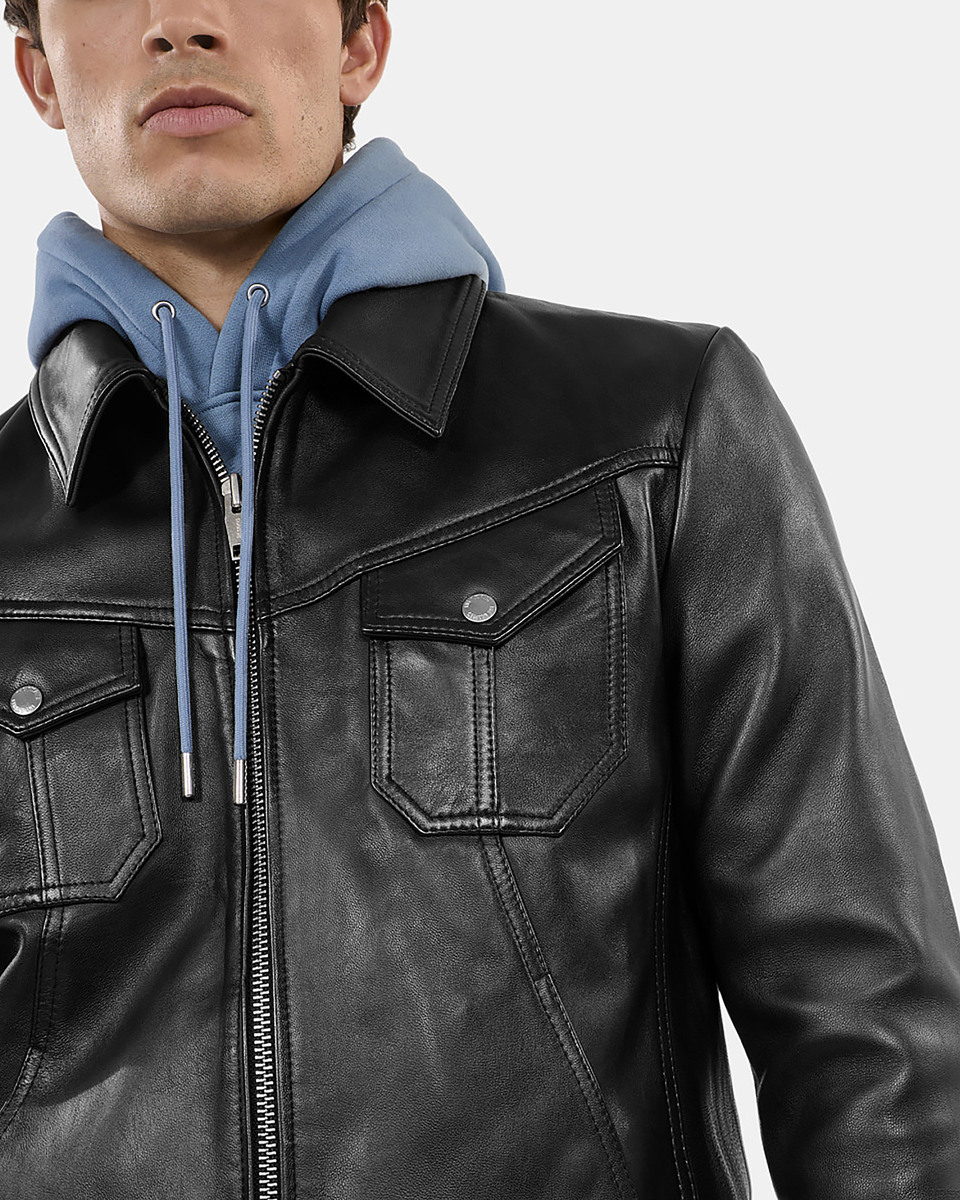 Black leather jacket