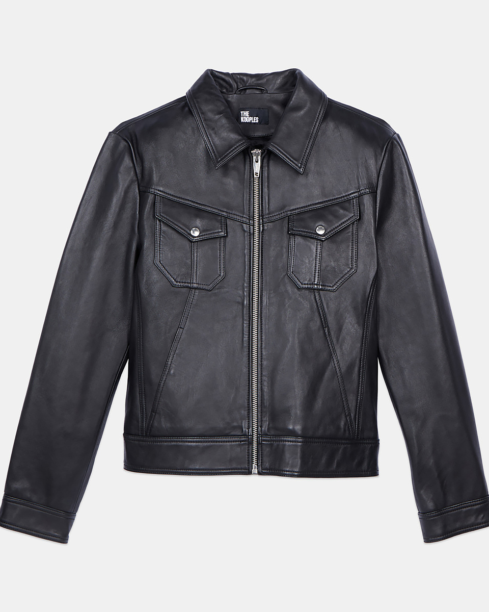 Black leather jacket