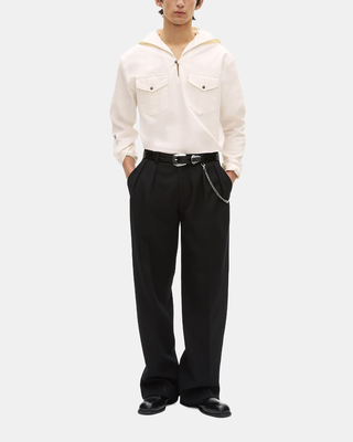 Ecru shirt with pea collar