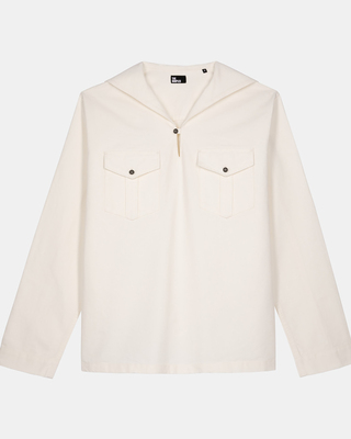Ecru shirt with pea collar
