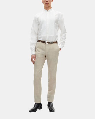 White formal shirt with officer collar