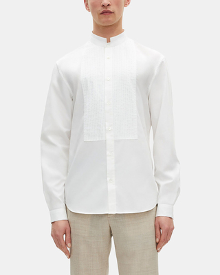 White formal shirt with officer collar