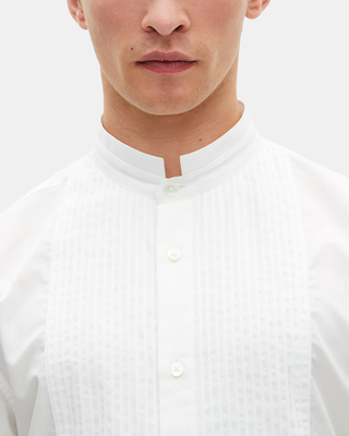White formal shirt with officer collar