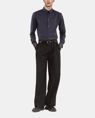 Navy blue poplin shirt