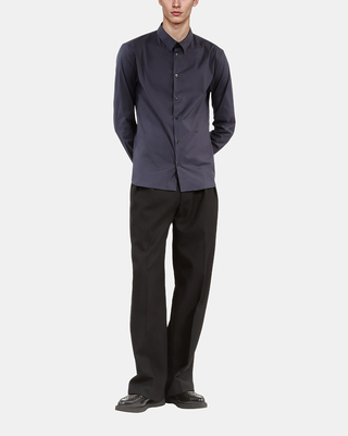 Navy blue poplin shirt